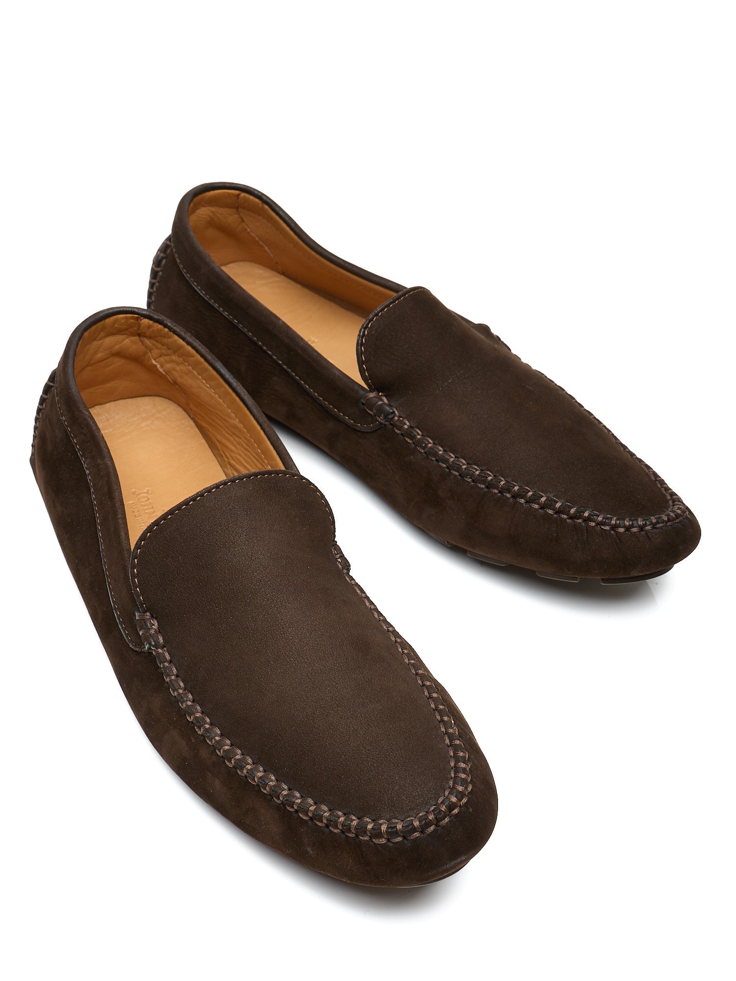 JOHN LOBB Dark Brown Suede Leather Driving Loafers Shoes