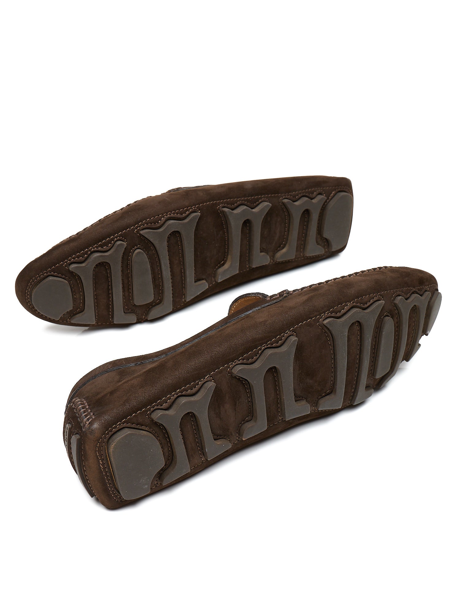 JOHN LOBB Dark Brown Suede Leather Driving Loafers Shoes