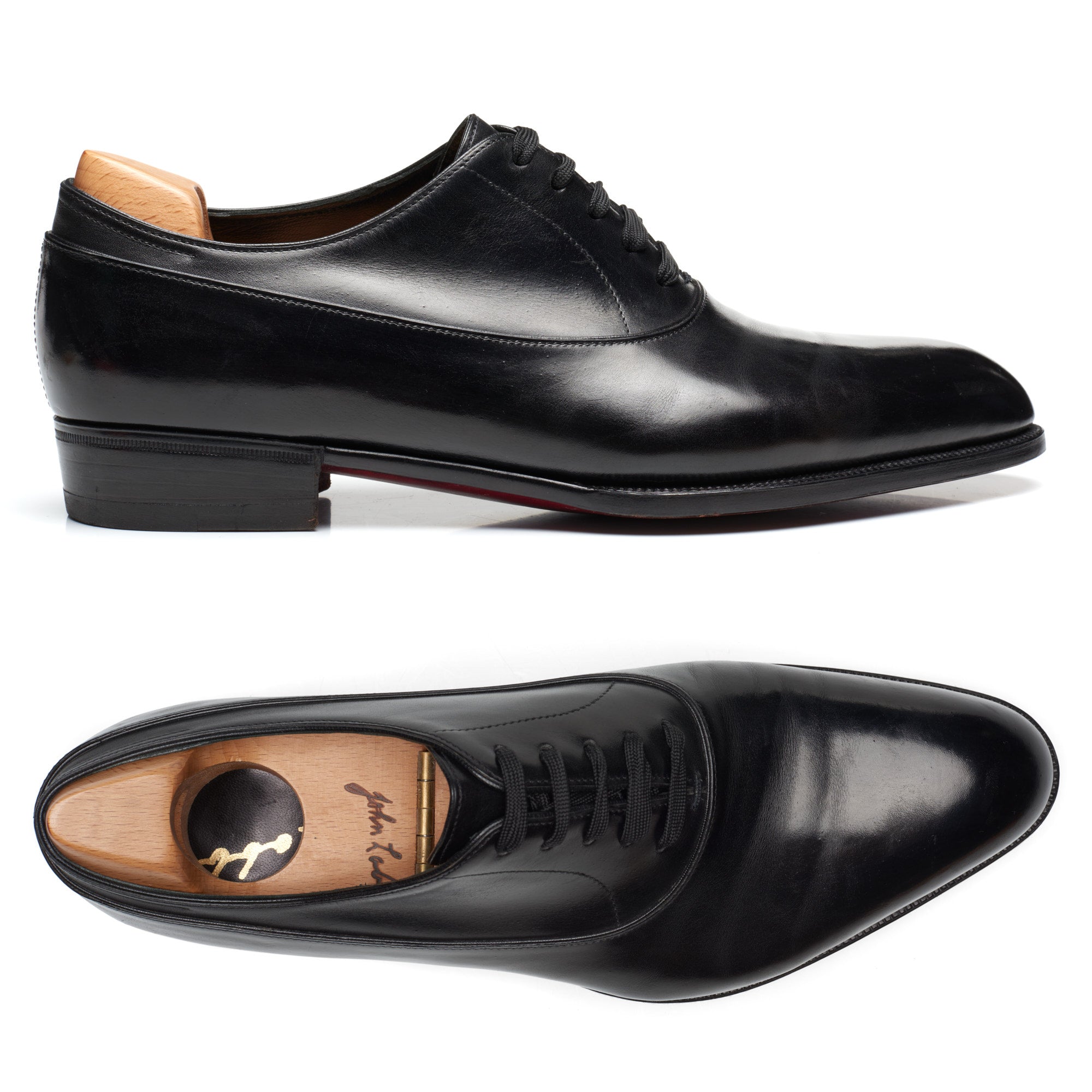 JOHN LOBB Paris Bespoke Black Calf Leather Balmoral Oxford Shoes UK 7.5 US  8.5