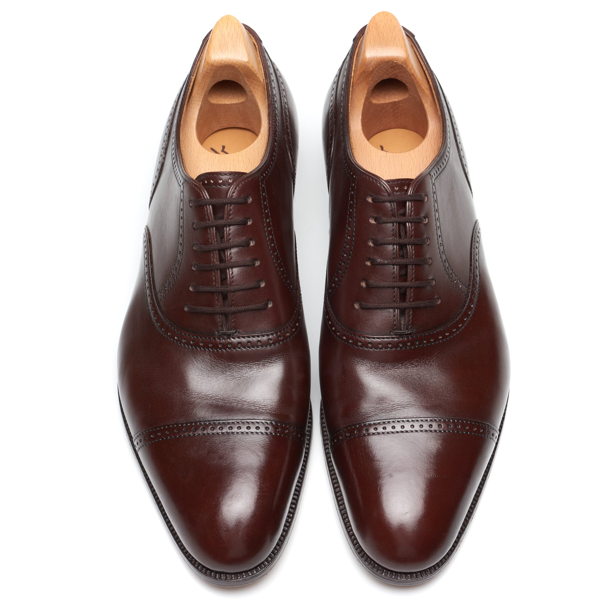 JOHN LOBB Paris Bespoke Brown Calf Leather Brogue Oxford Shoes UK 7.5 US 8.5