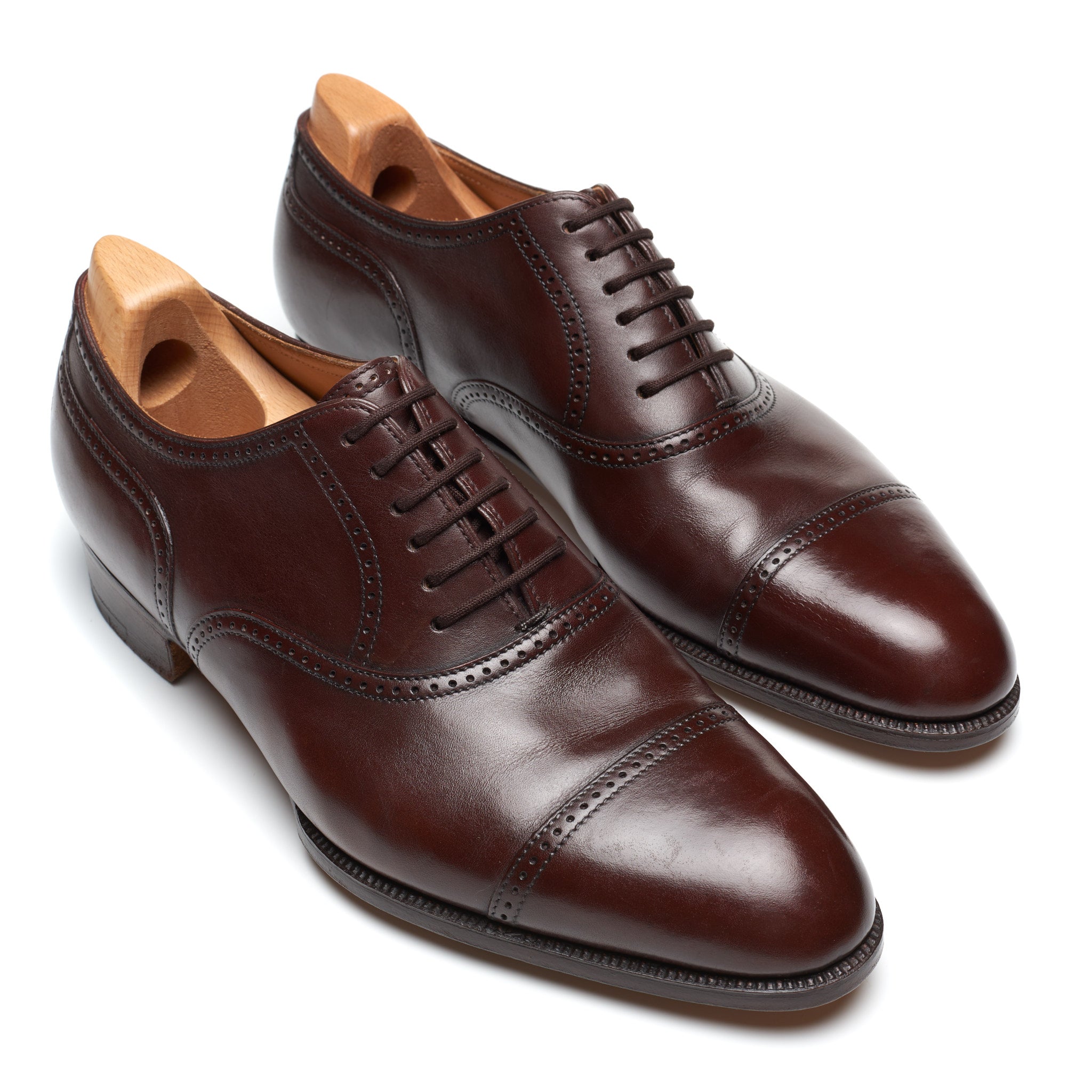 JOHN LOBB Paris Bespoke Brown Calf Leather Brogue Oxford Shoes UK 7.5 US 8.5 JOHN LOBB