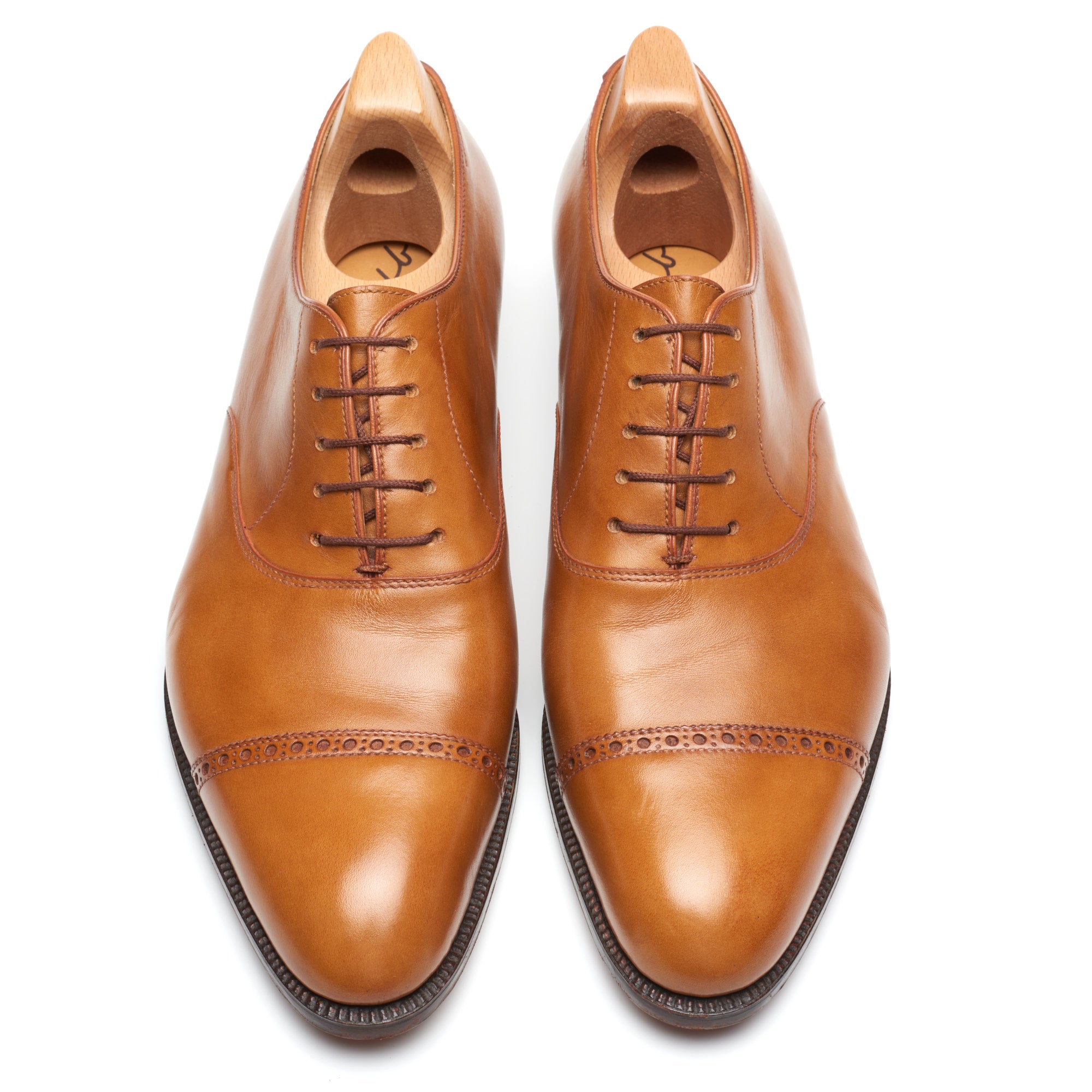 JOHN LOBB Paris City II Bespoke Tan Museum Calf Leather Oxford Shoes UK 7.5 US 8.5