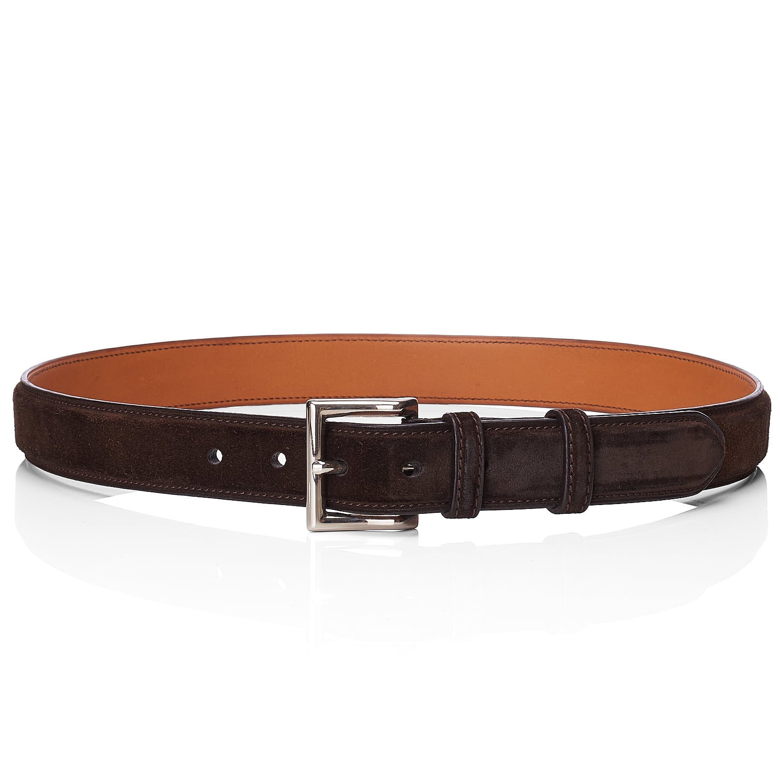 JOHN LOBB Paris Handmade Brown Suede Leather Belt 85cm 34"