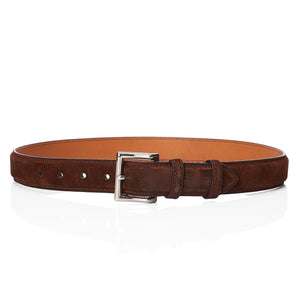 JOHN LOBB Paris Bespoke Handmade Dark Brown Suede Leather Belt 85cm 34"