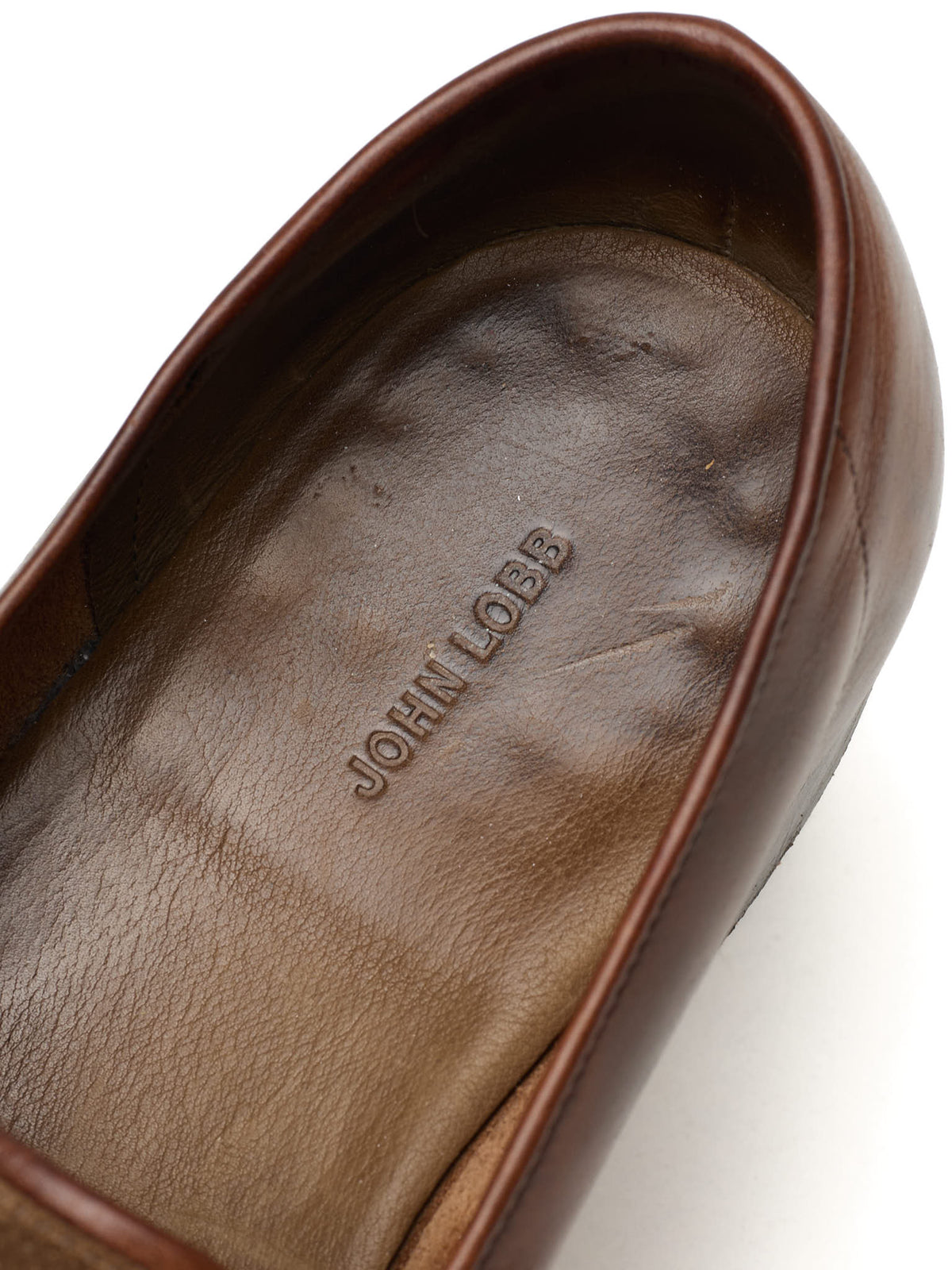 JOHN LOBB "Ashley" Brown Leather Penny Loafers