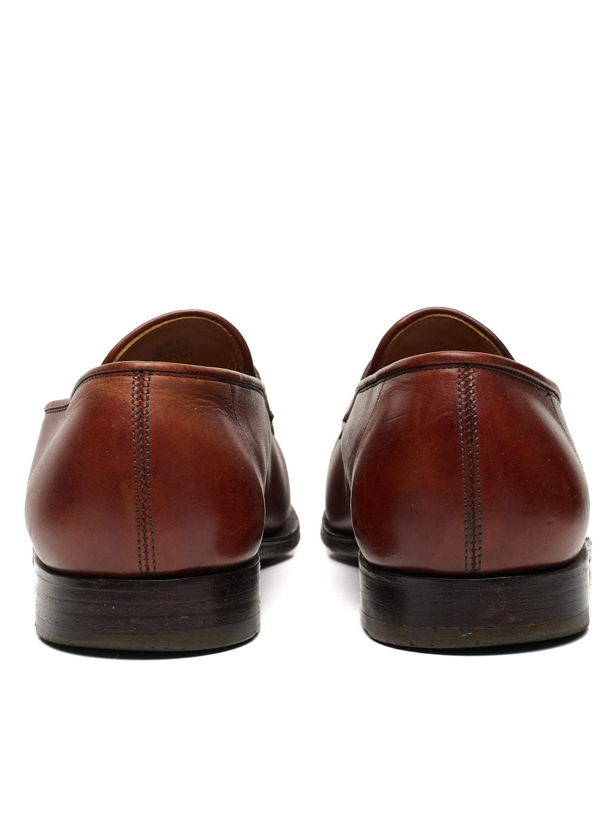 JOHN LOBB "Ashley" Cognac Brown Leather Penny Loafers