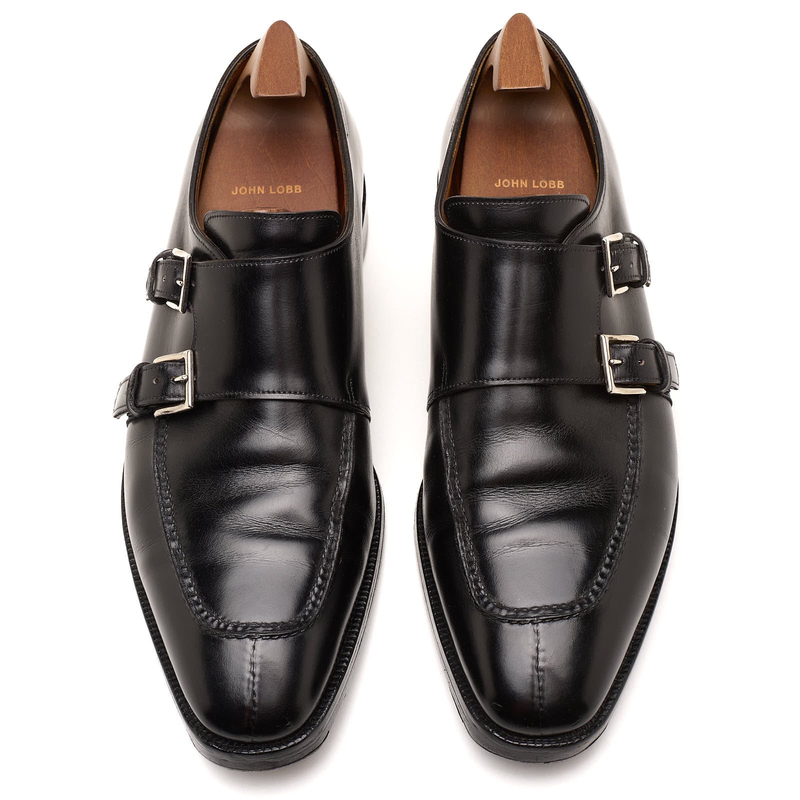 JOHN LOBB "Vintage 2000" Fulham Black Double Monk Shoes UK 9 E US 10