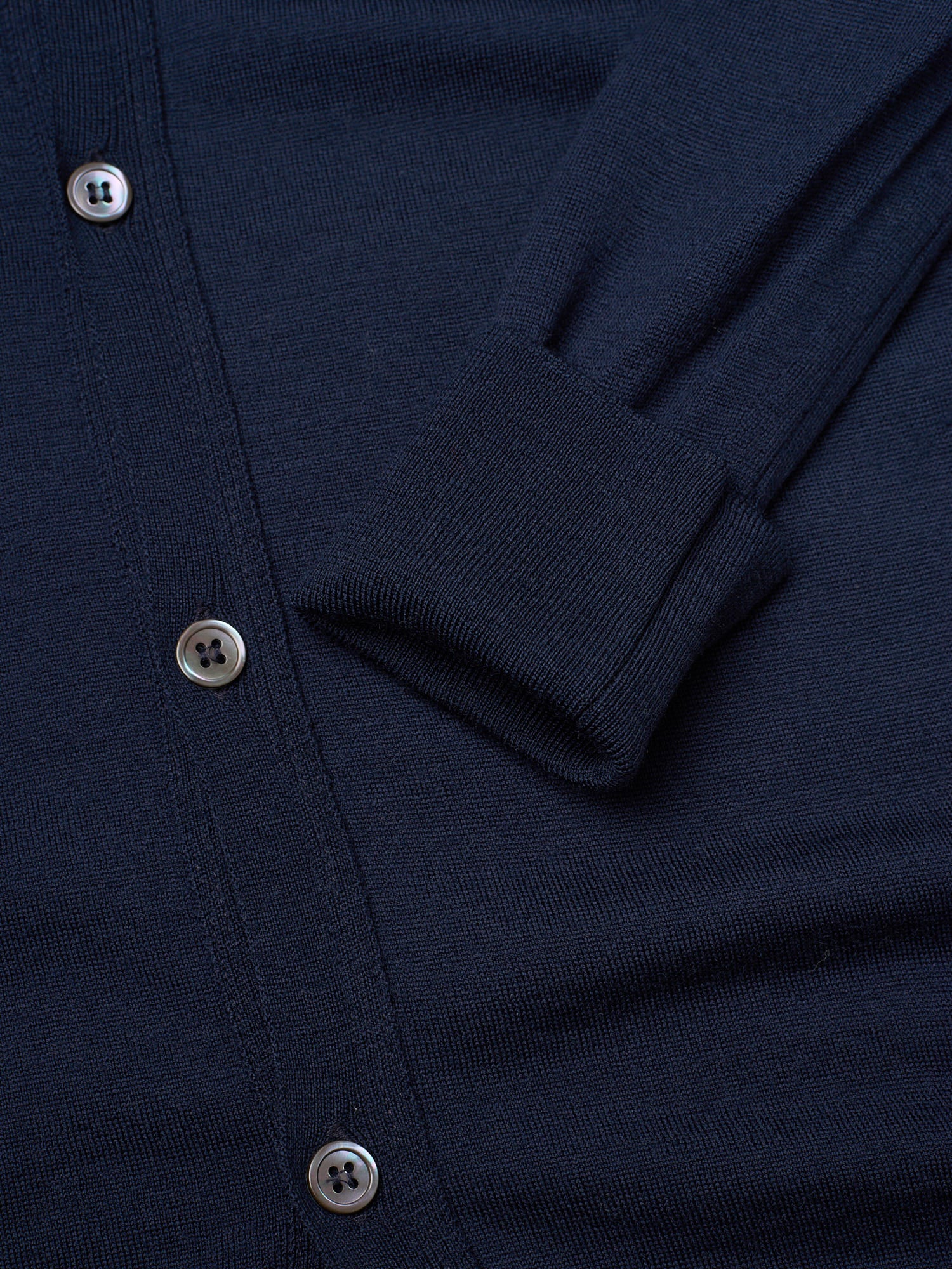 JOHN SMEDLEY Dark Blue Merino Wool Cardigan Sweater
