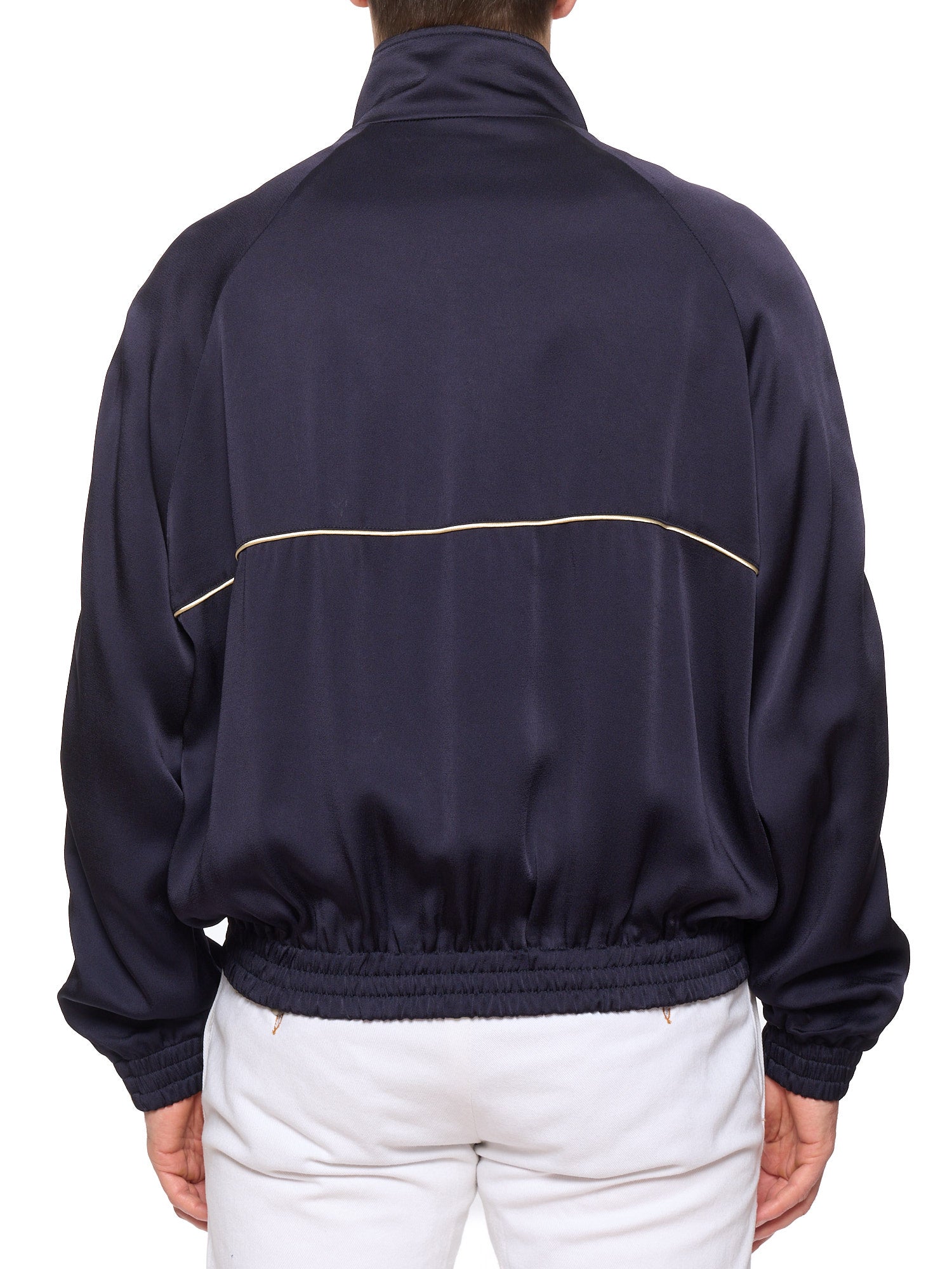 YSL Lサイズダークブルー ジップアップジャケット SAINT LAURENT Paris Navy Zip-Up Track Jacket