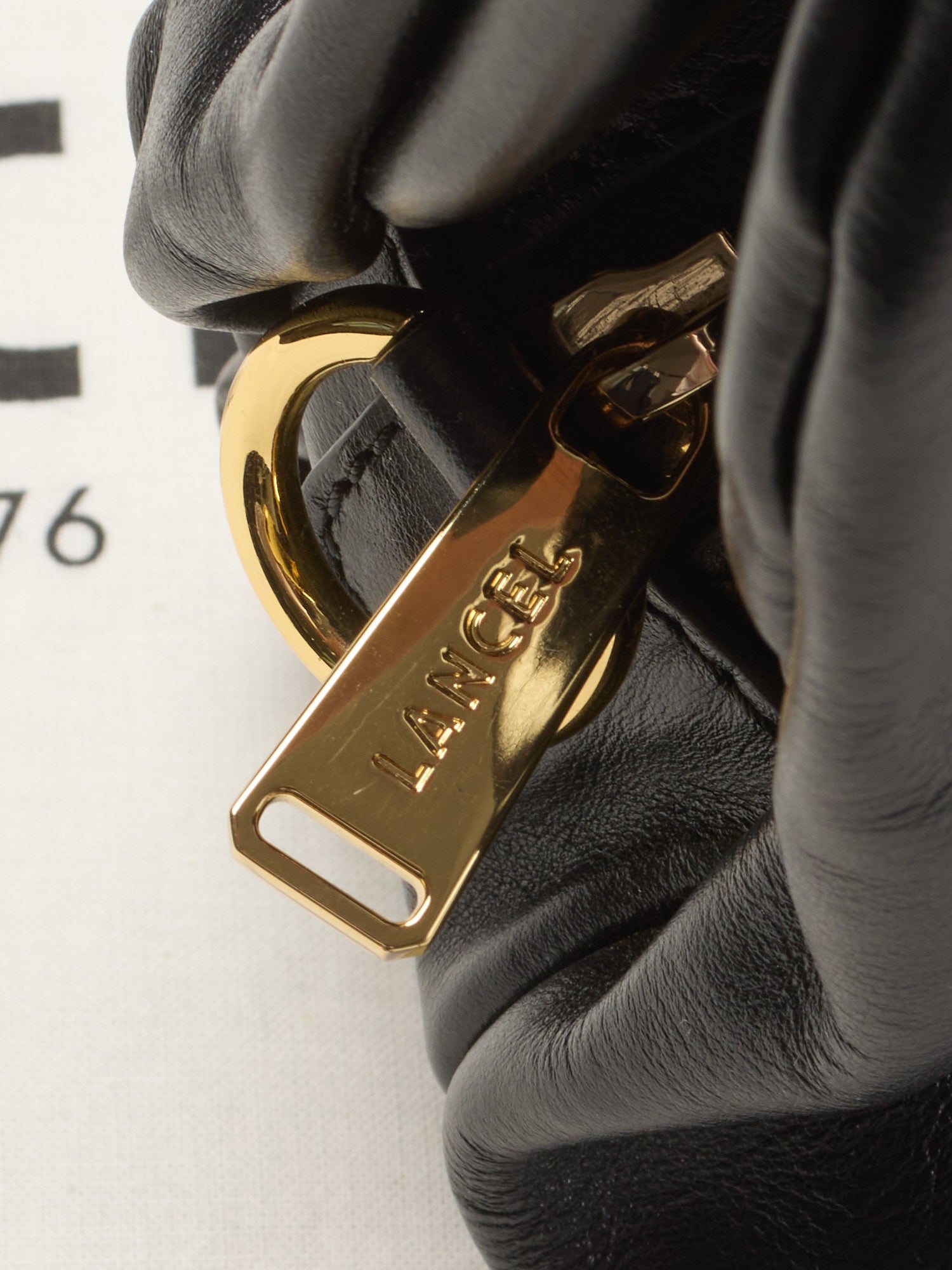 LANCEL PARIS Black "Cocoon" Leather Handbag Mini