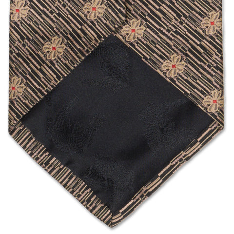 KIESELSTEIN-CORD Handmade Black Floral Design Silk Tie