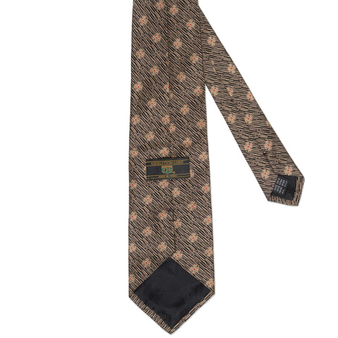 KIESELSTEIN-CORD Handmade Black Floral Design Silk Tie