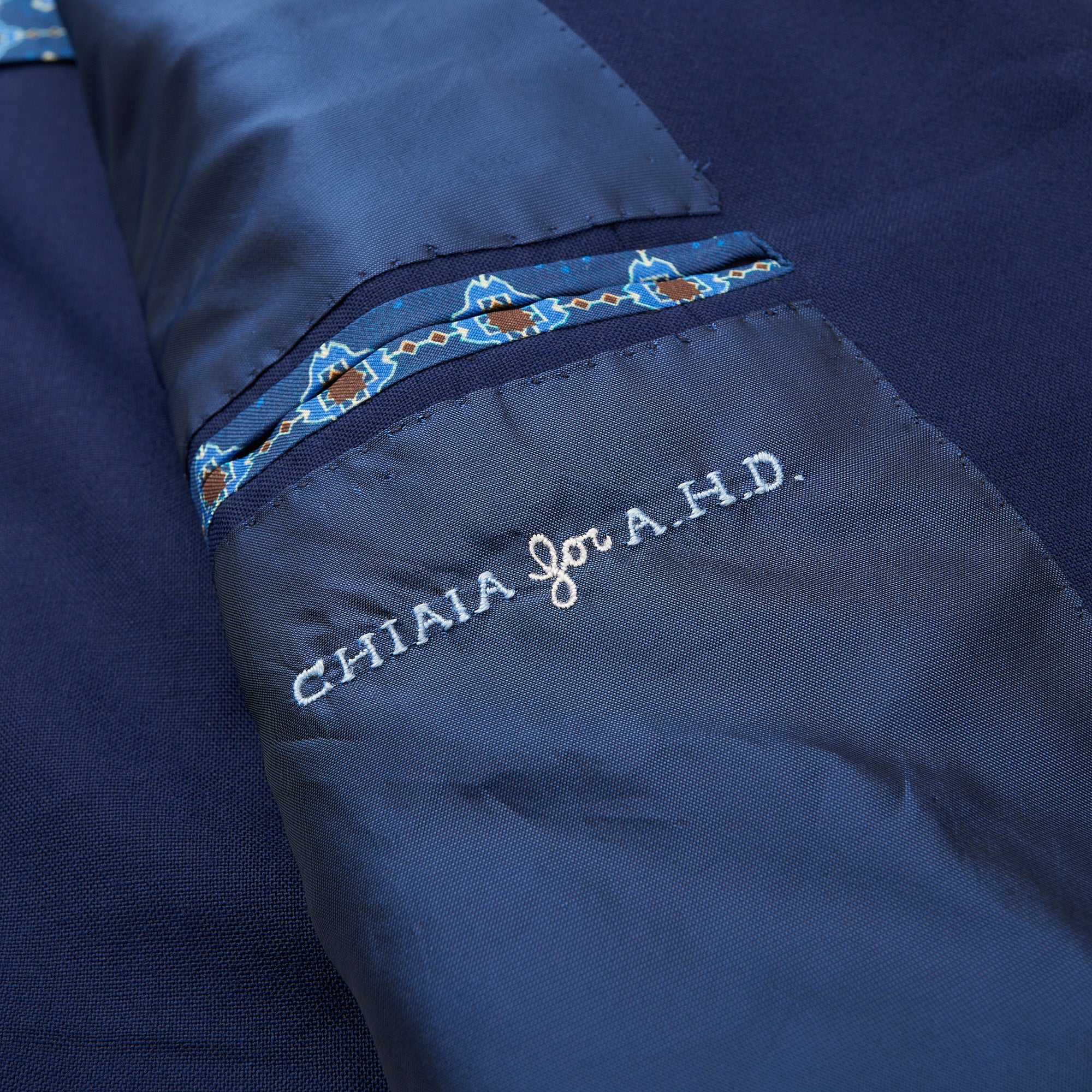 Sartoria CHIAIA Bespoke Handmade Navy Blue Wool-Silk Jacket EU 50 US 40 SARTORIA CHIAIA