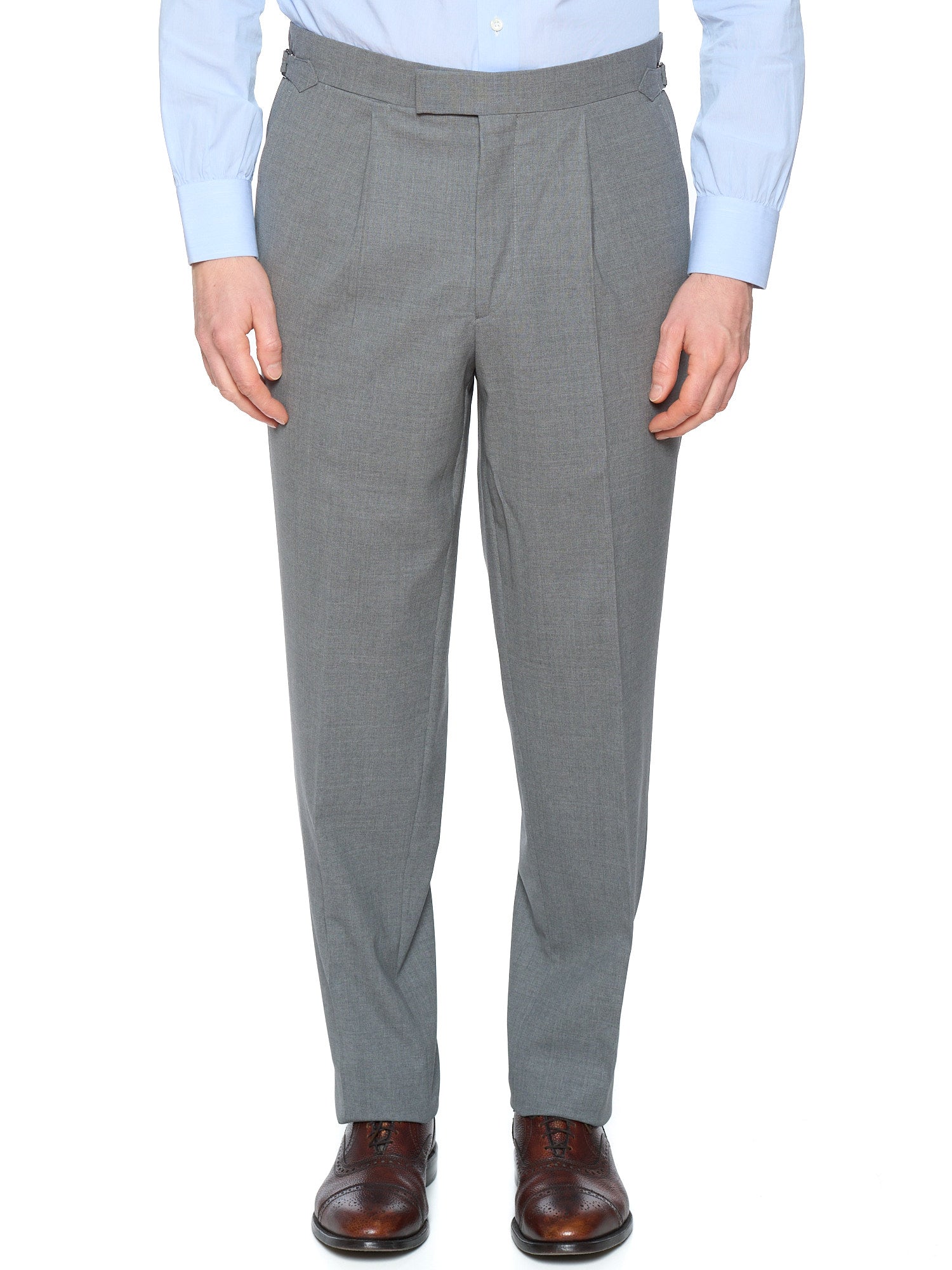 KIT BLAKE "Duke" Gray Wool Pleated Trousers