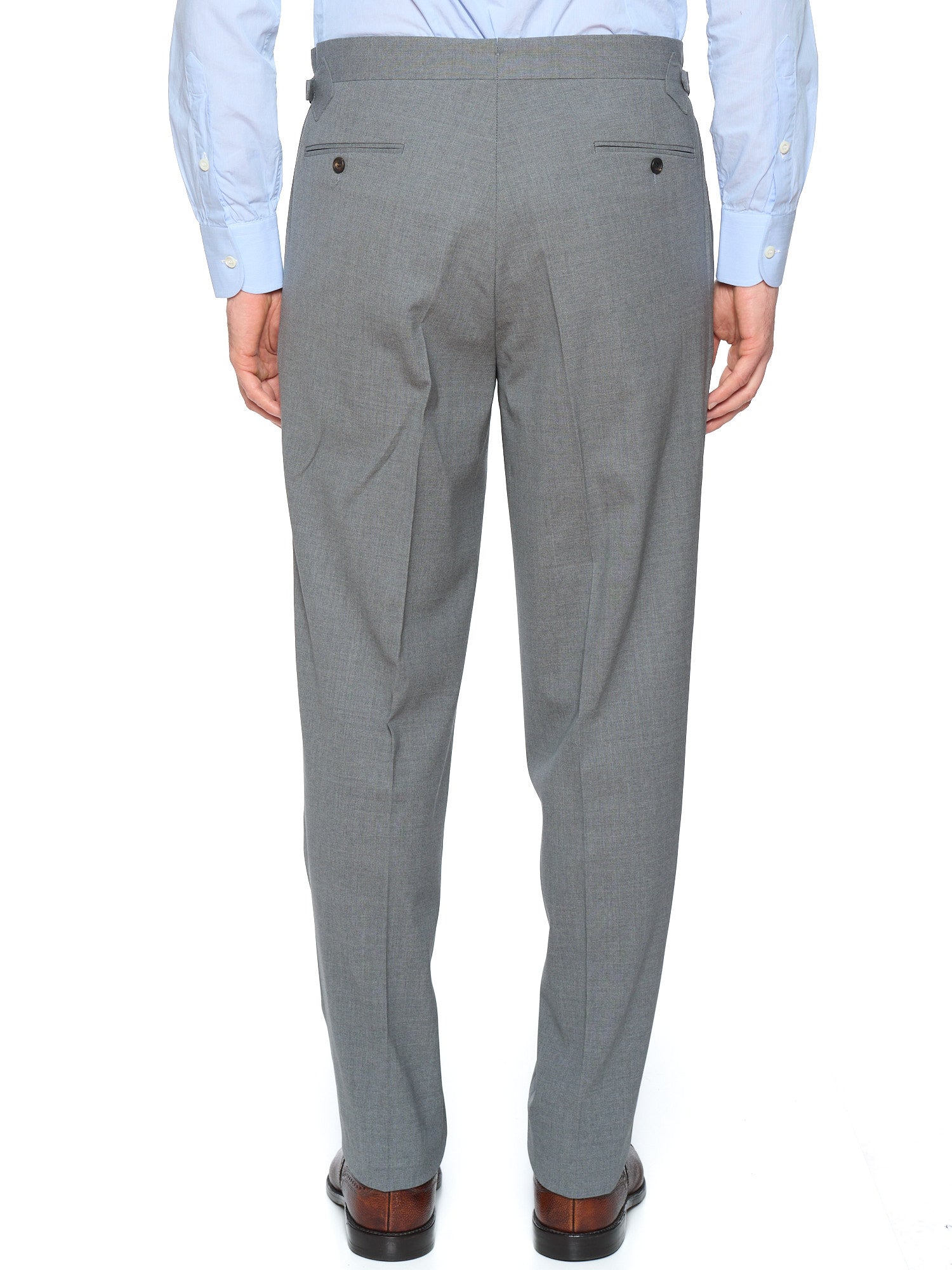 KIT BLAKE "Duke" Gray Wool Pleated Trousers