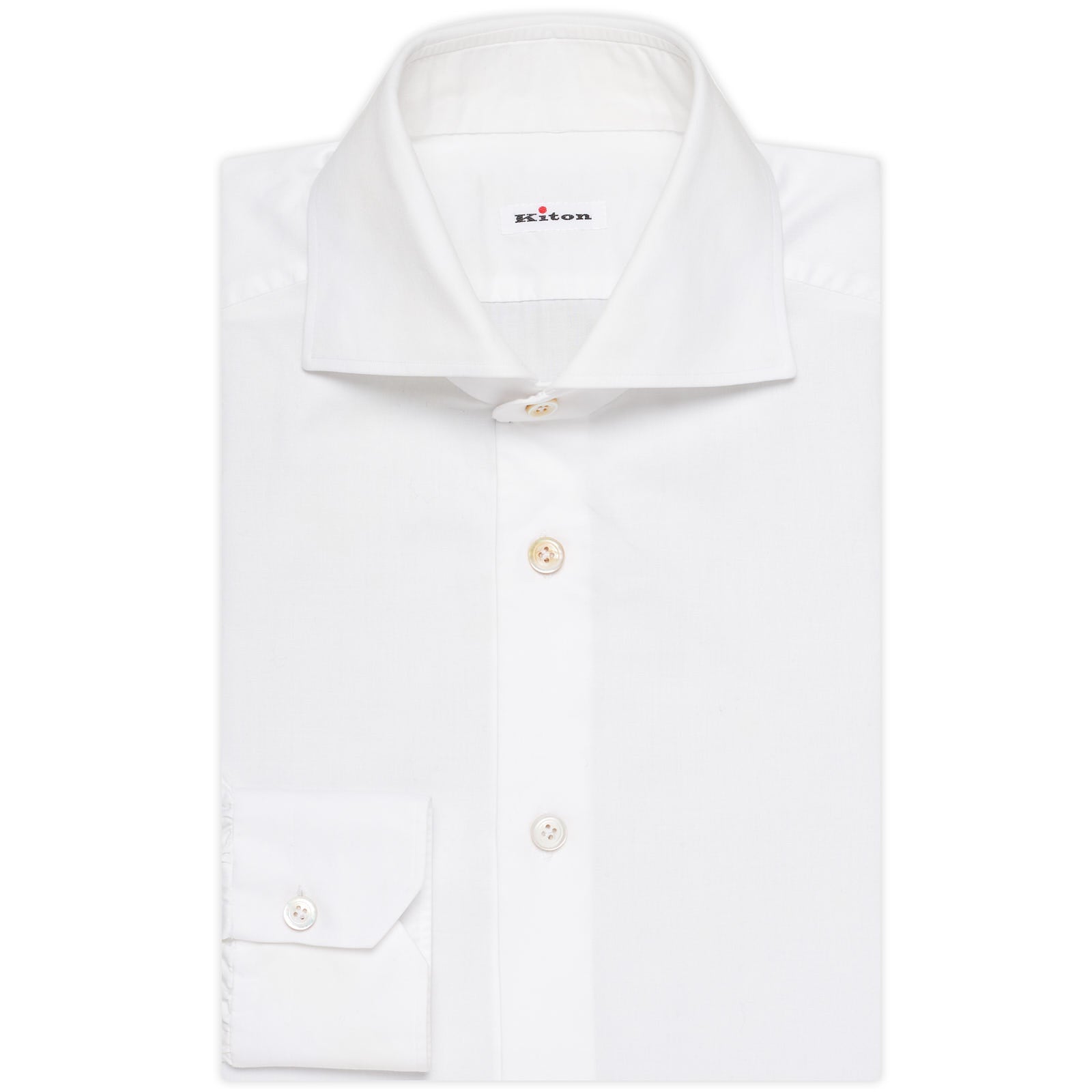 KITON Handmade Bespoke White Twill Cotton Dress Shirt EU 40 NEW US 15.75