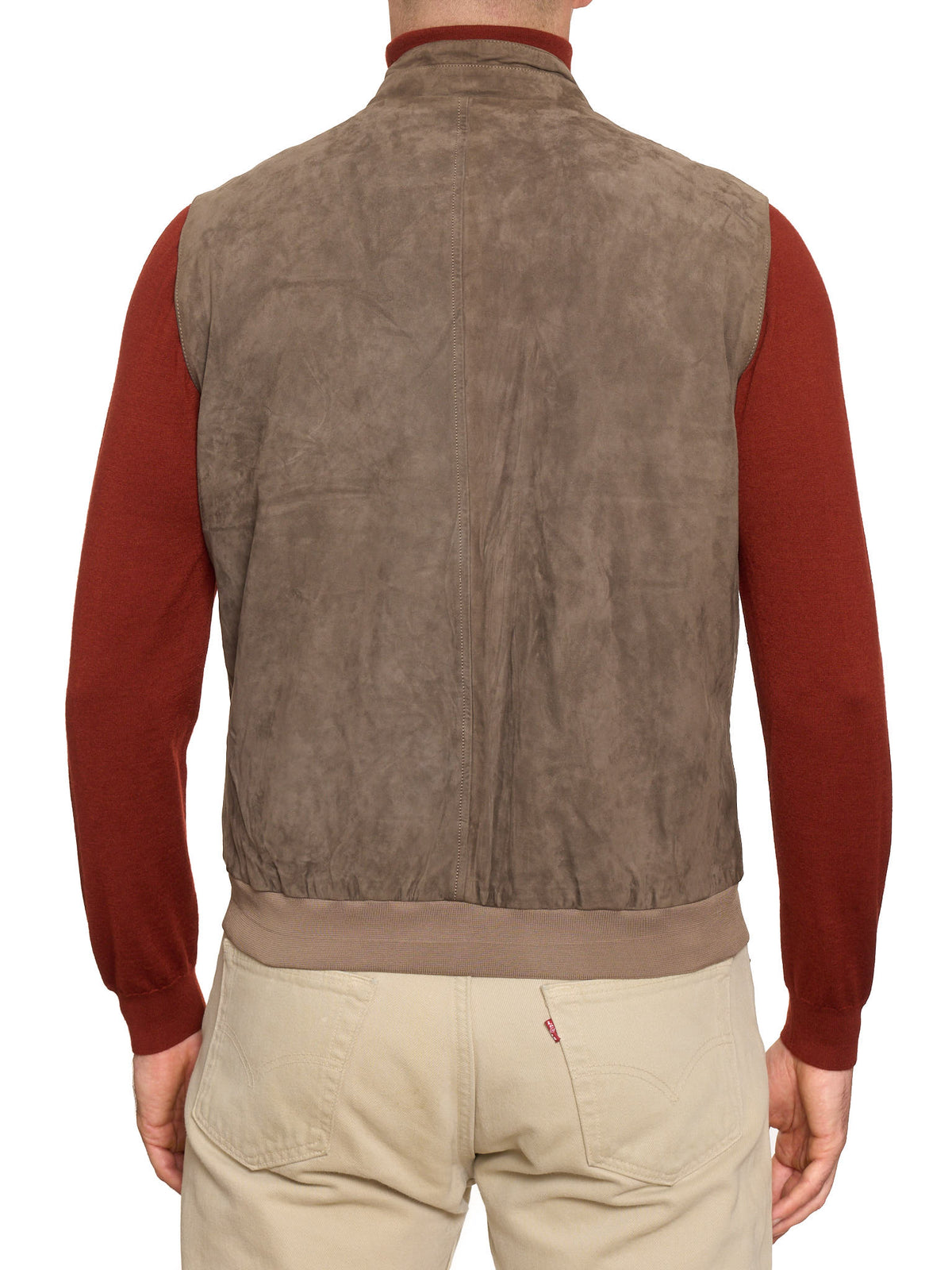 KITON KIRED Brown Suede Leather Vest