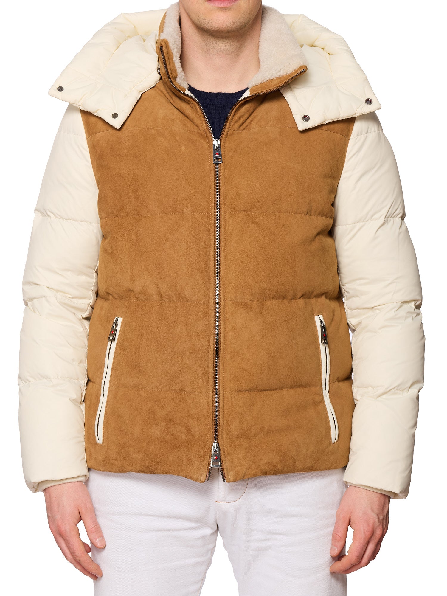 KITON KIRED "Agrik" Leather-Down Padded Shearling Collar Parka Jacket EU 50 M 2025