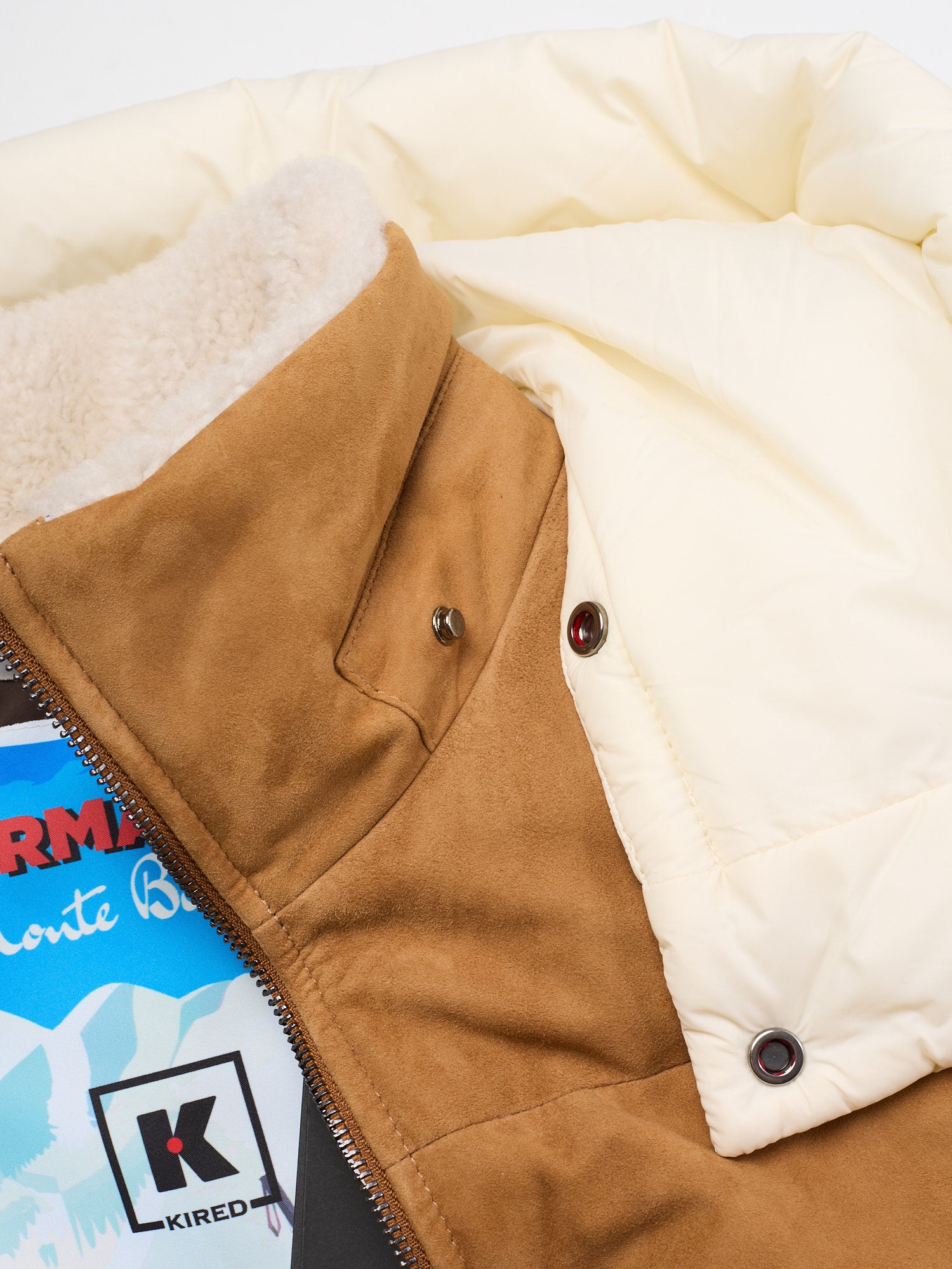 KITON KIRED "Agrik" Leather-Down Padded Shearling Collar Parka Jacket EU 50 M 2025