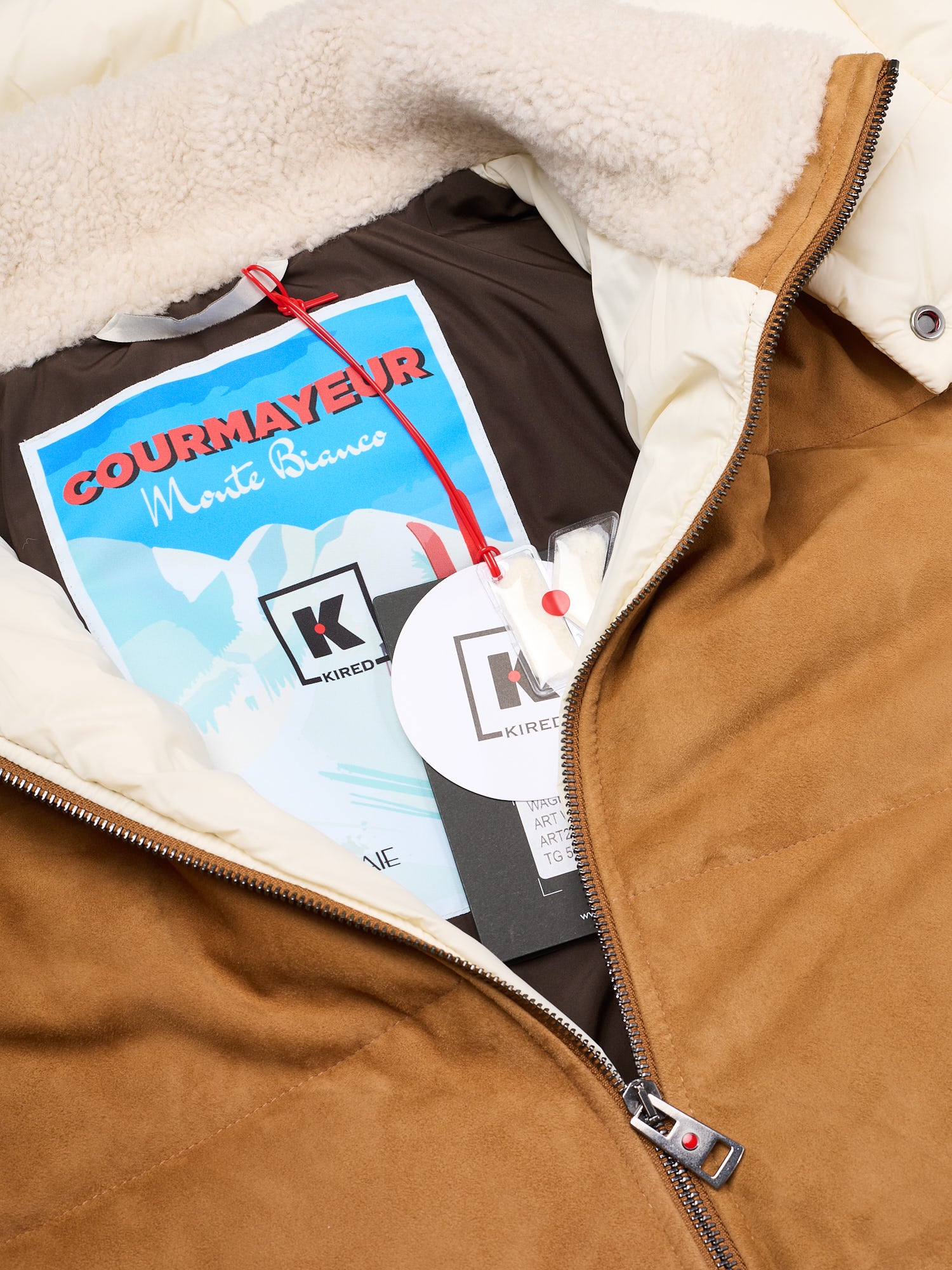 KITON KIRED "Agrik" Leather-Down Padded Shearling Collar Parka Jacket EU 50 M 2025