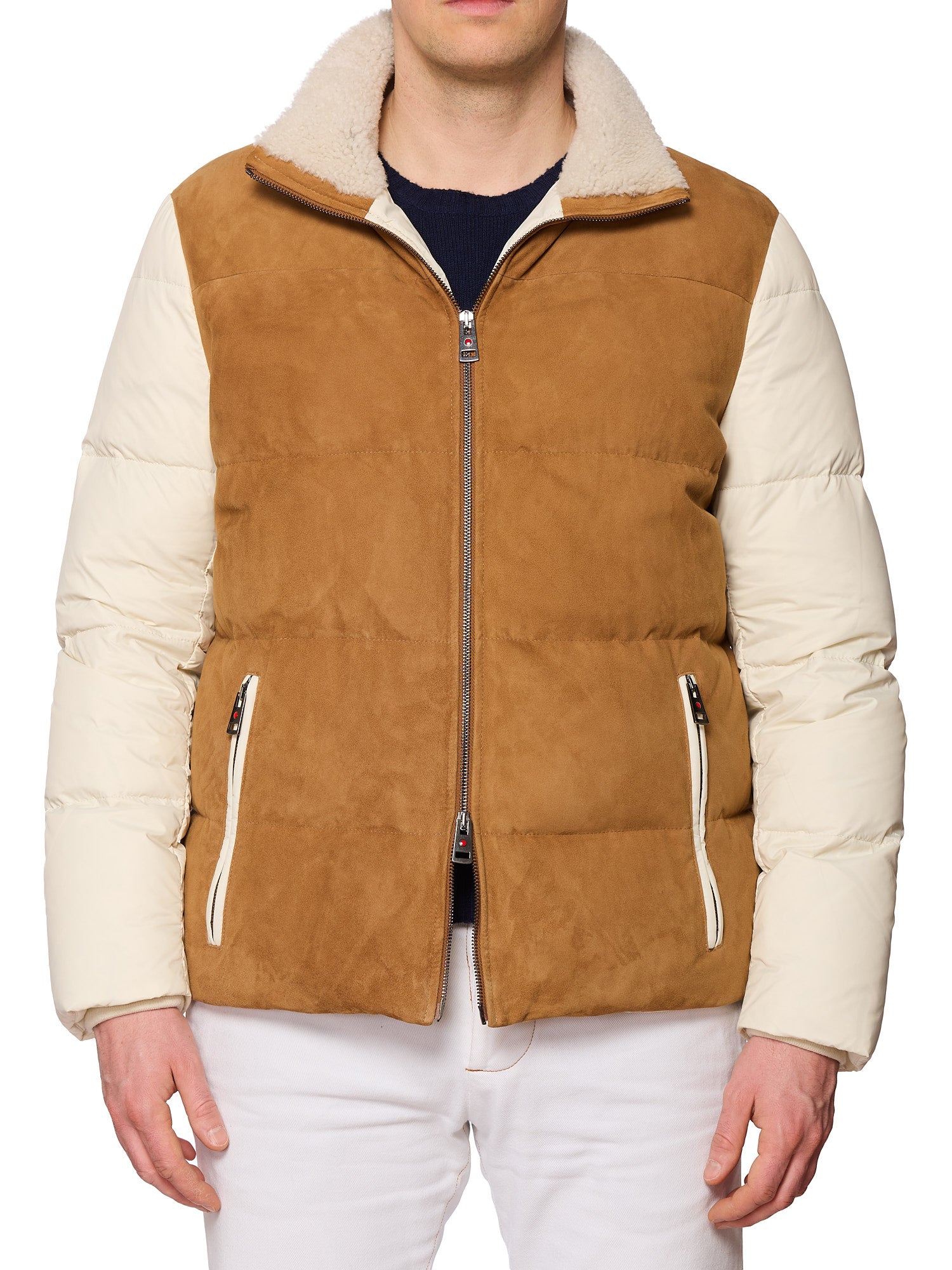 KITON KIRED "Agrik" Leather-Down Padded Shearling Collar Parka Jacket EU 50 M 2025