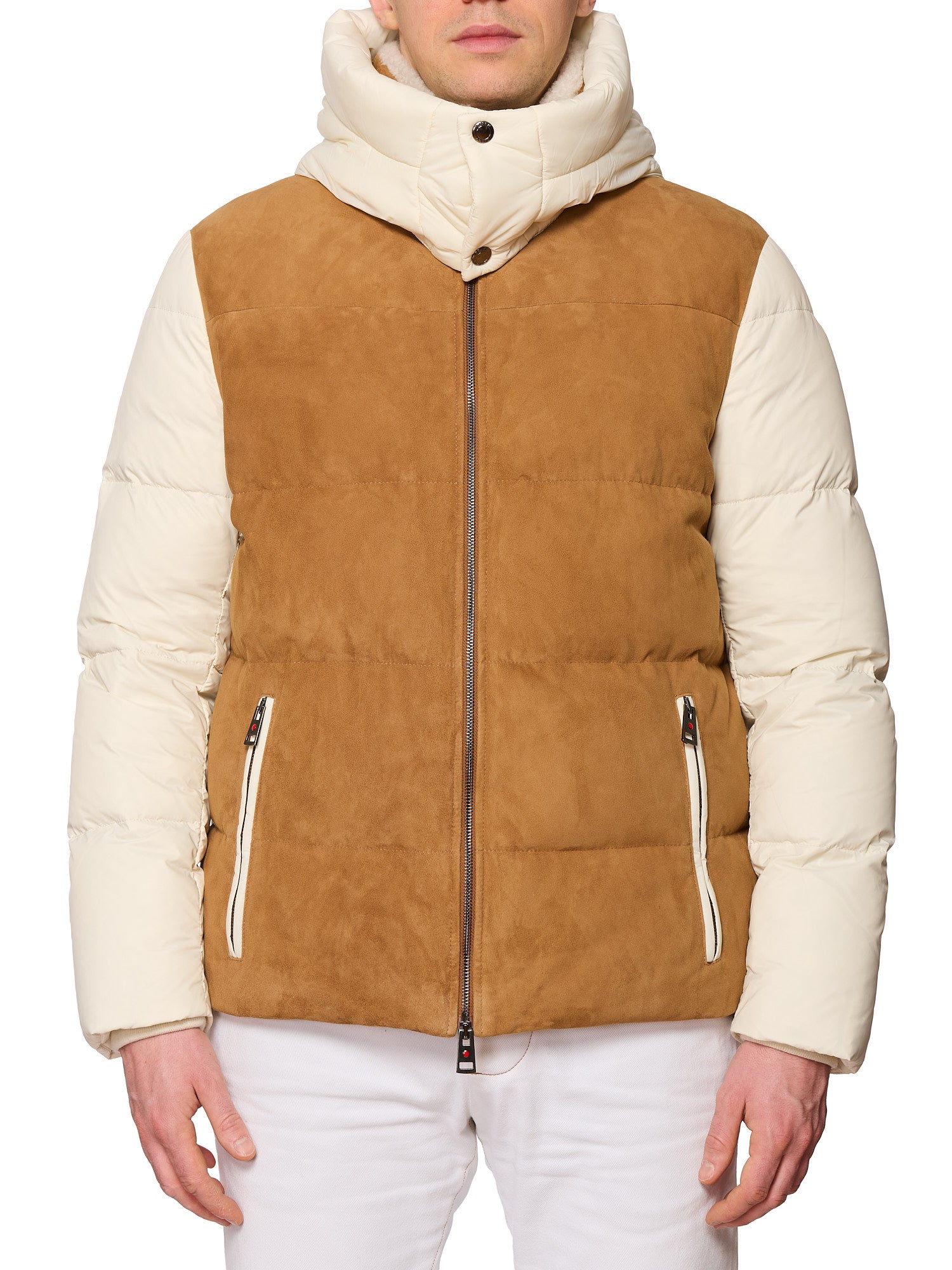 KITON KIRED "Agrik" Leather-Down Padded Shearling Collar Parka Jacket EU 50 M 2025