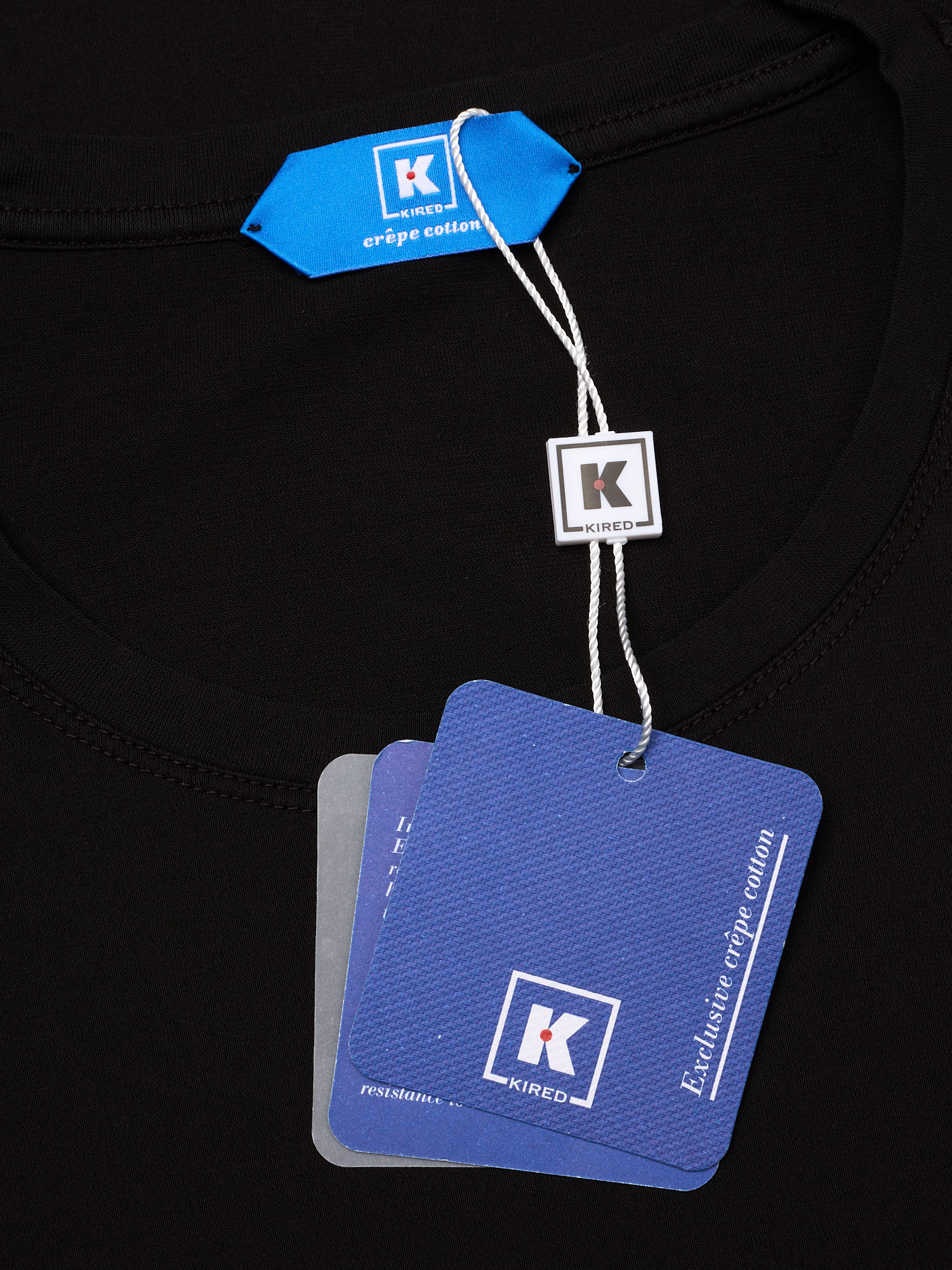 KITON KIRED "Bacio" Black Exclusive Crepe Cotton Short Sleeve T-Shirt