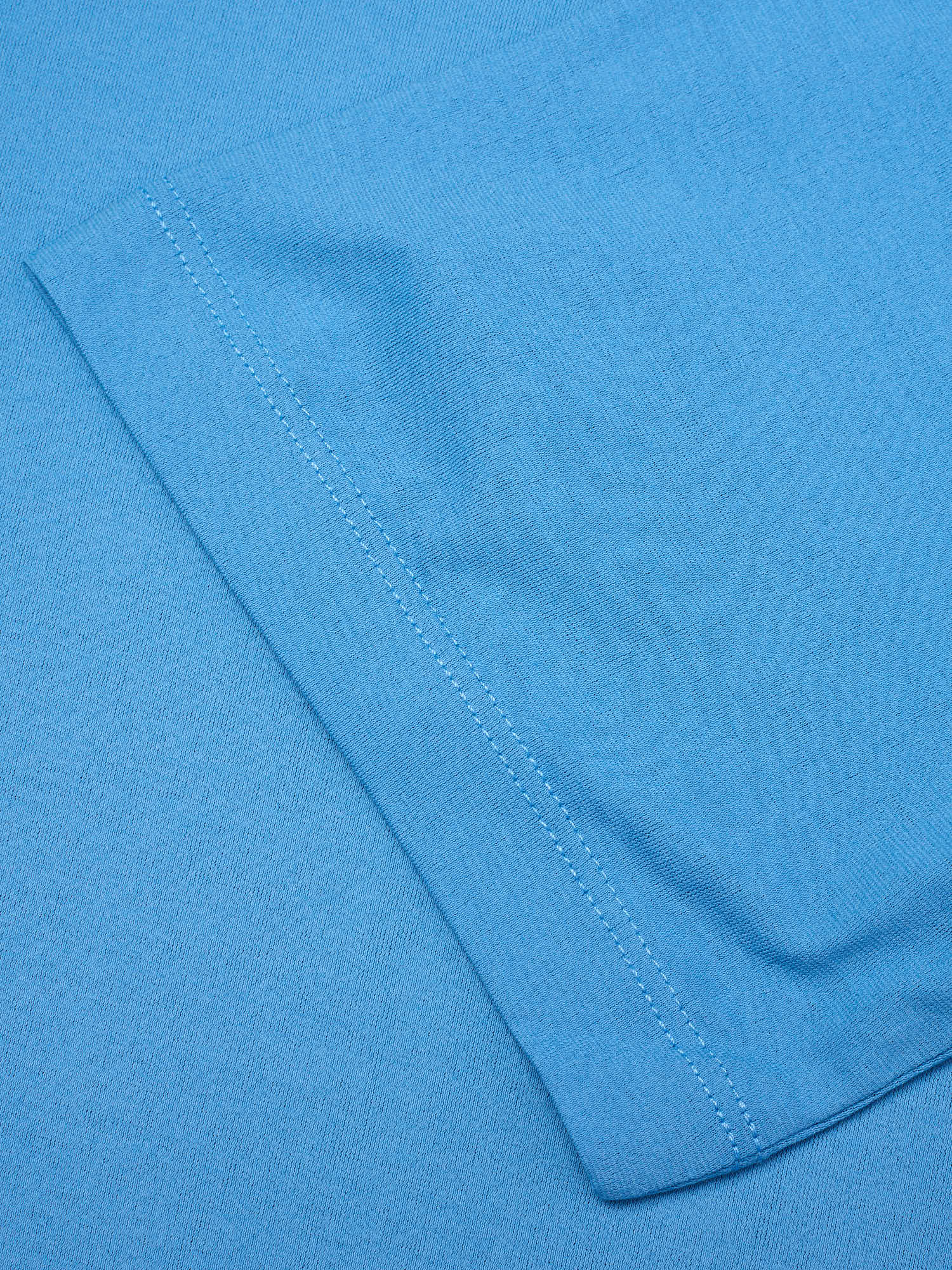 KITON KIRED "Bacio" Blue Exclusive Crepe Cotton Short Sleeve T-Shirt