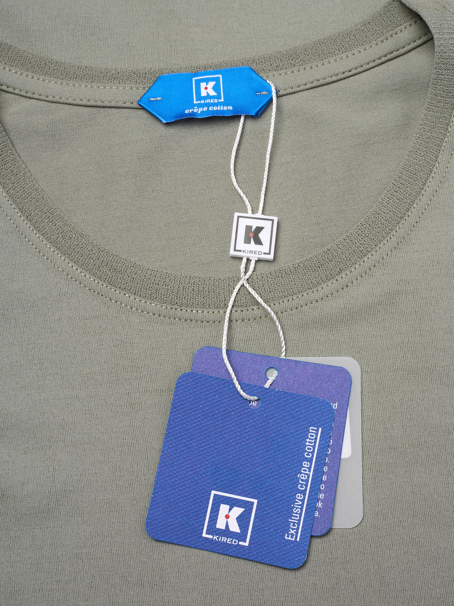 KITON KIRED "Bacio" Gray Exclusive Crepe Cotton Short Sleeve T-Shirt