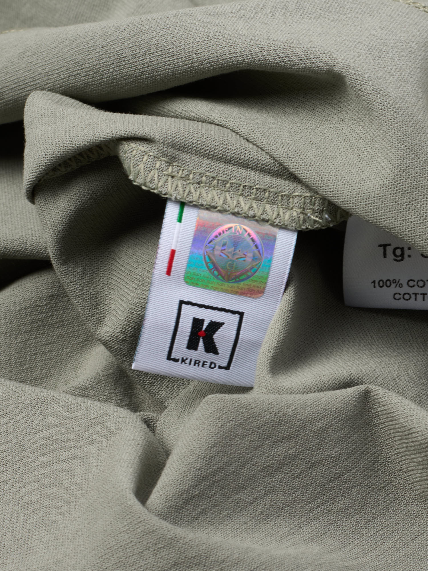 KITON KIRED "Bacio" Gray Exclusive Crepe Cotton Short Sleeve T-Shirt