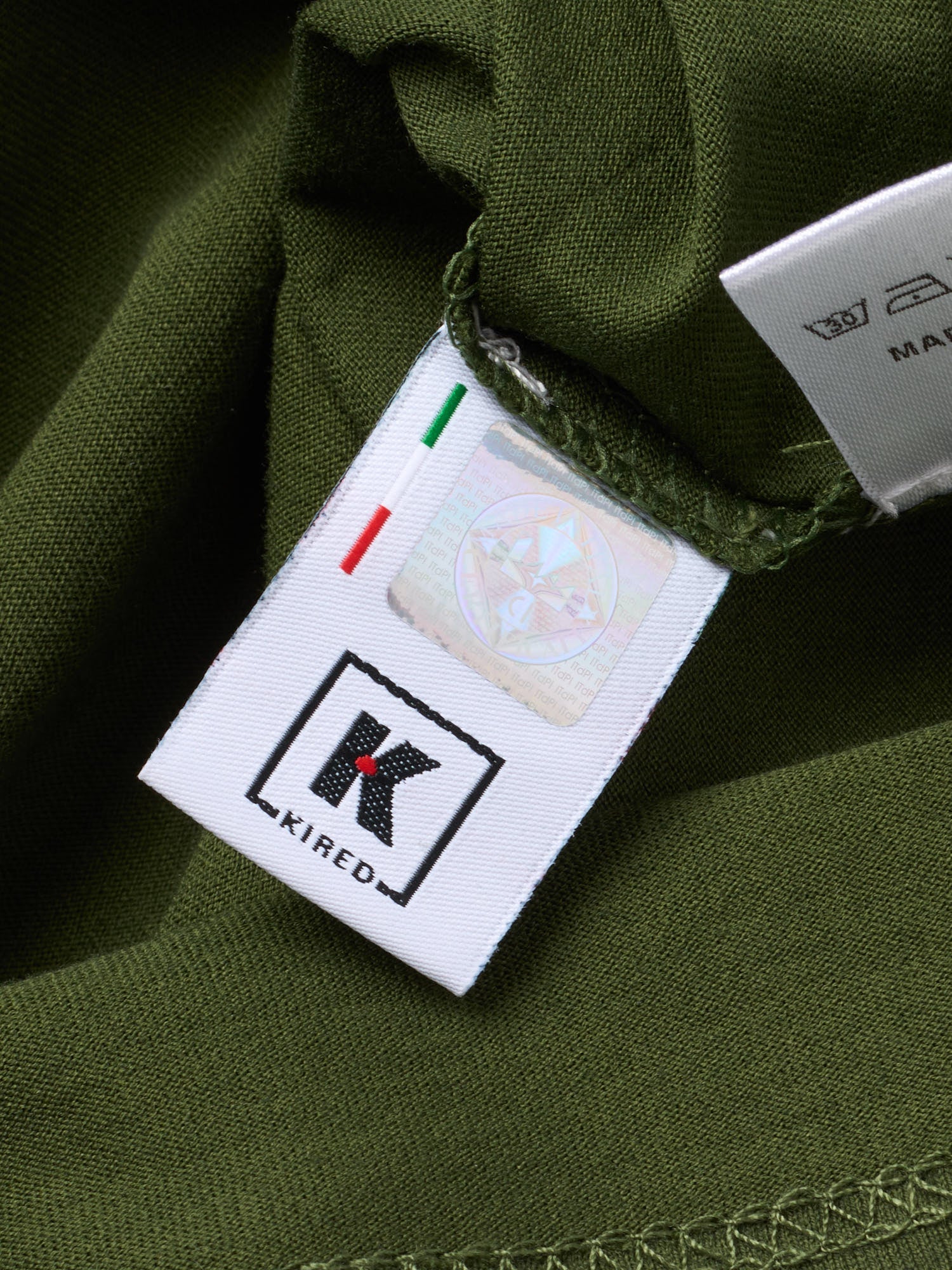 KITON KIRED "Bacio" Green Exclusive Crepe Cotton Short Sleeve T-Shirt
