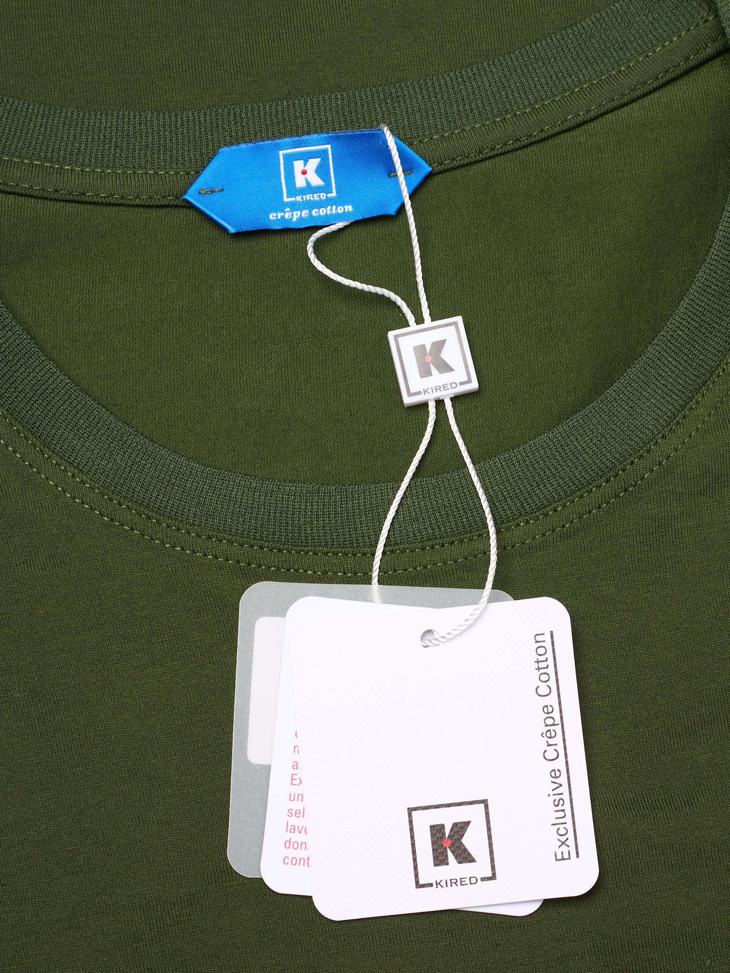 KITON KIRED "Bacio" Green Exclusive Crepe Cotton Short Sleeve T-Shirt