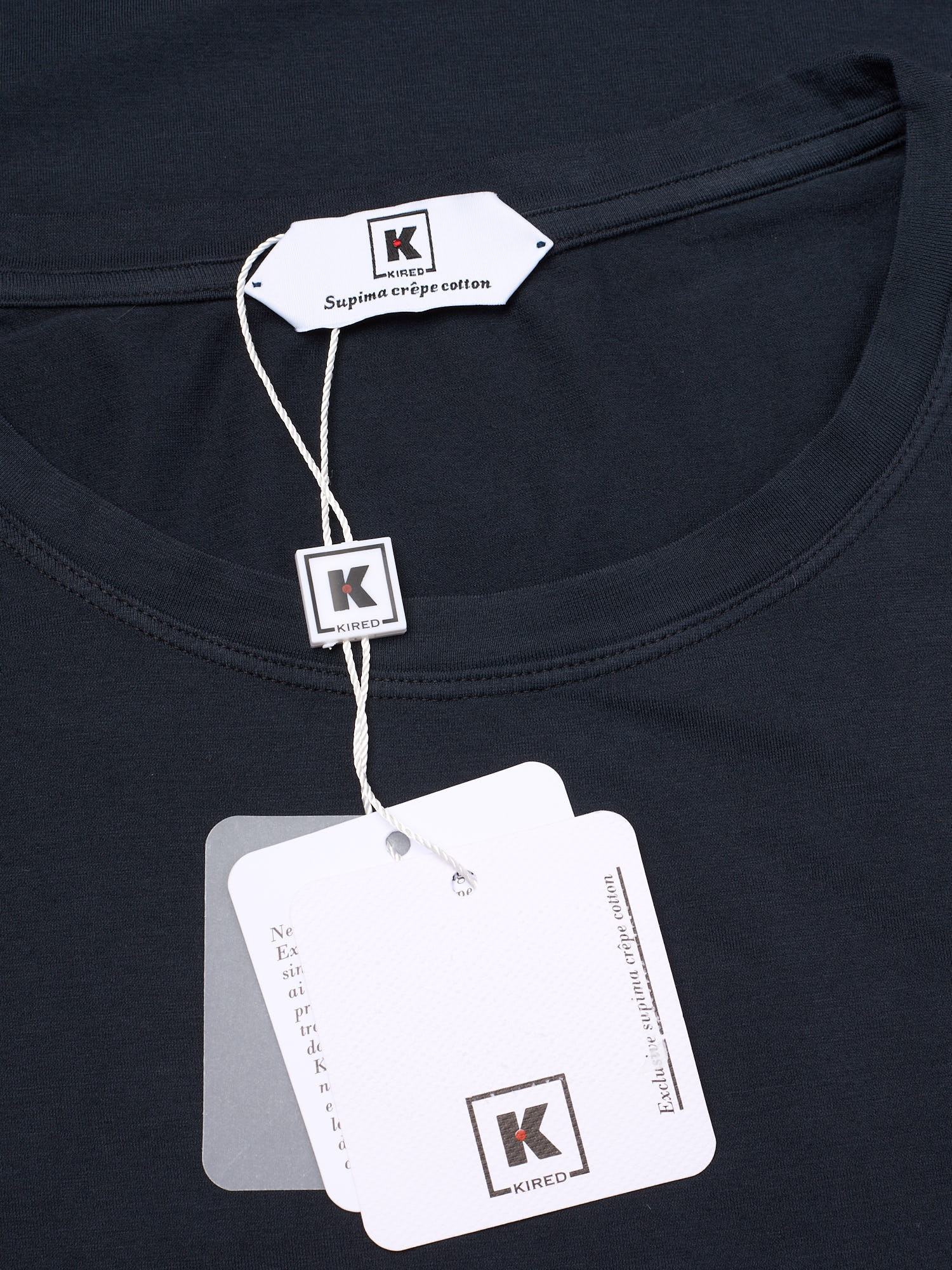 KITON KIRED "Bacio" Navy Blue Cotton-Elastane Short Sleeve T-Shirt