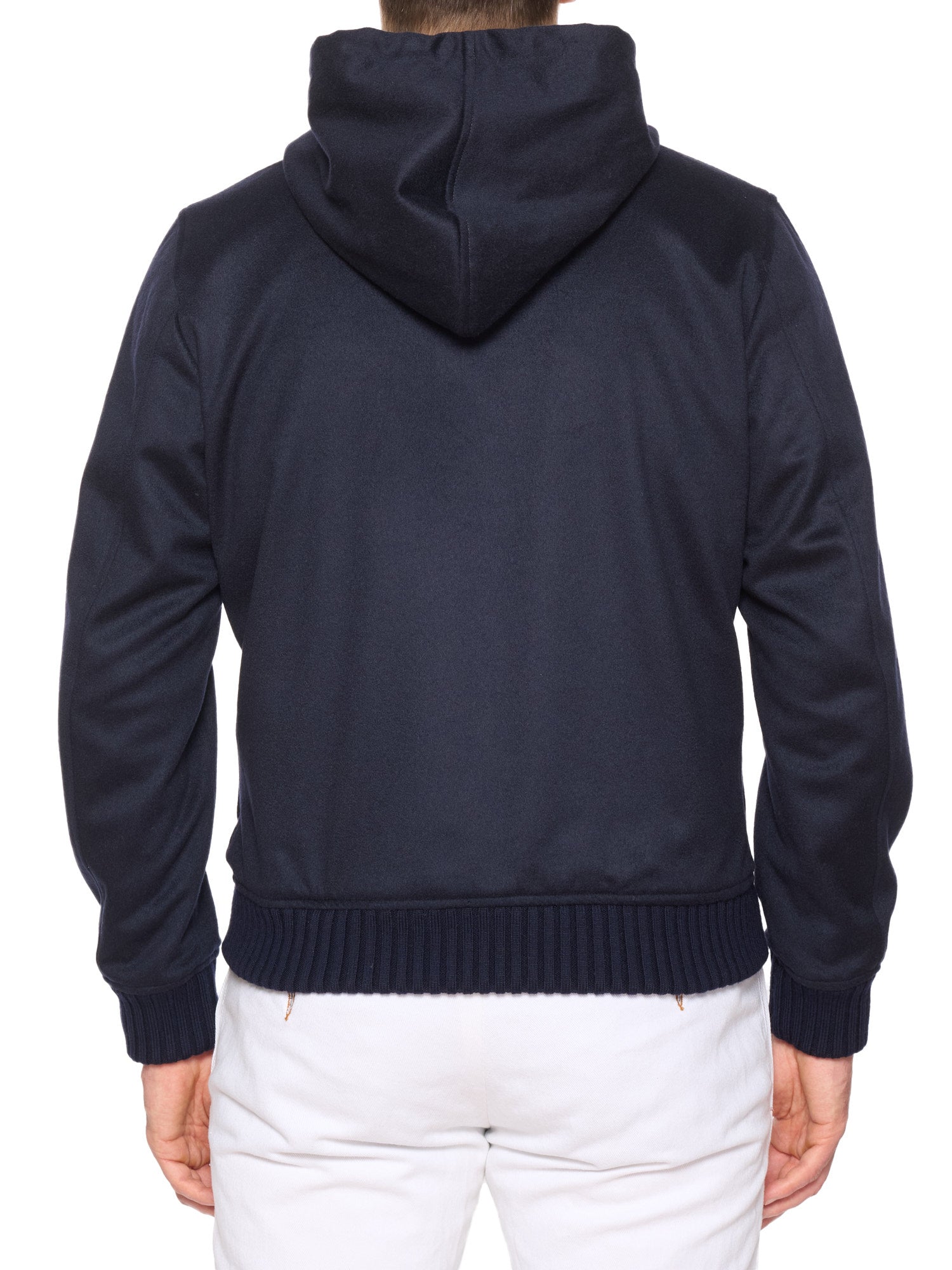KITON KIRED "Barwa" Navy Cashmere Reversible Hooded Bomber Jacket