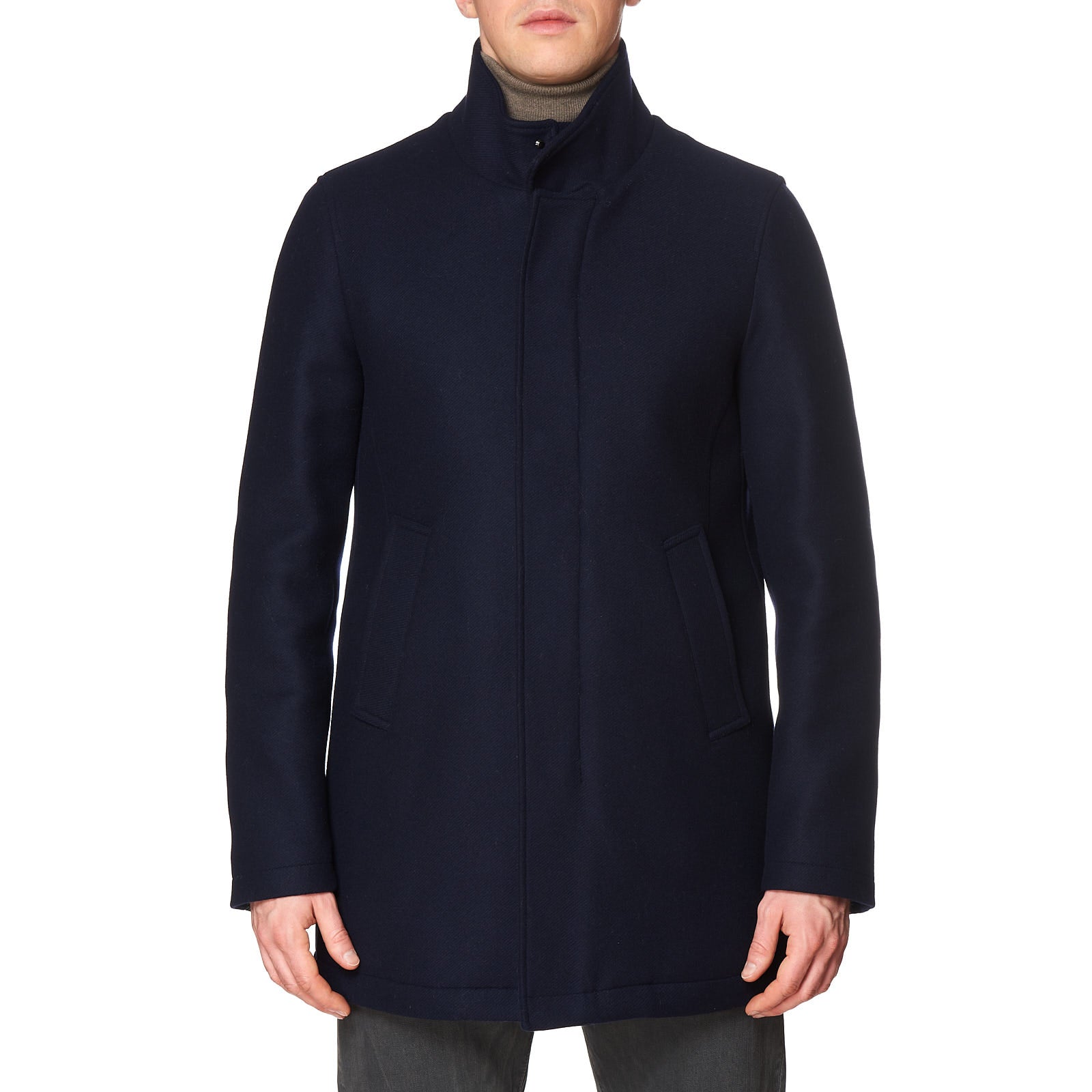 KITON KIRED "Emilius" Blue Virgin Wool-Cashmere Padded Jacket Coat Beaver Collar KIRED