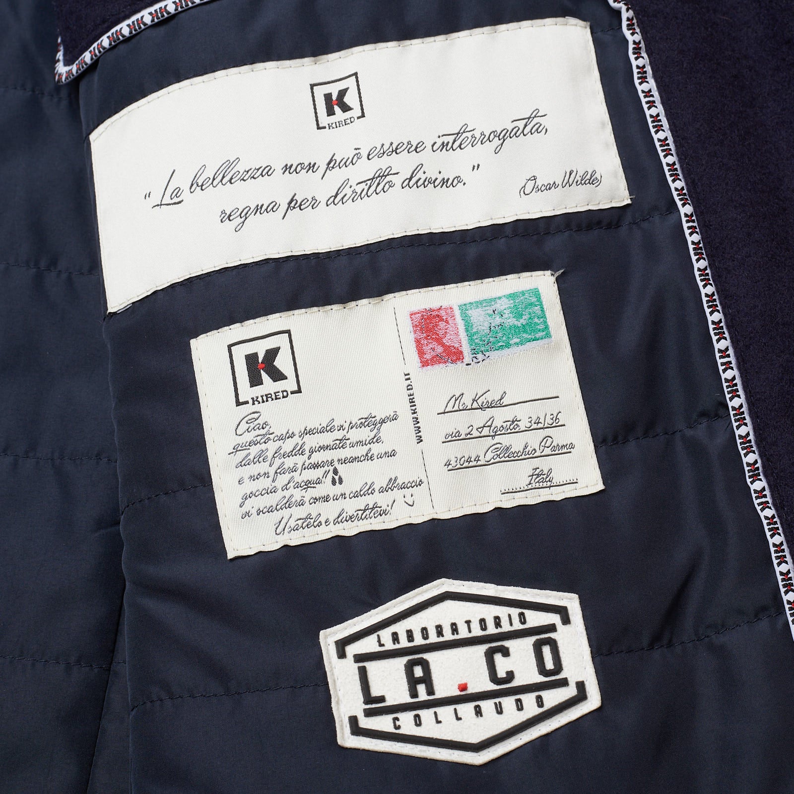 KITON KIRED "Emilius" Navy Blue Wool Padded Jacket Coat Beaver Collar EU 50 US 40 KIRED
