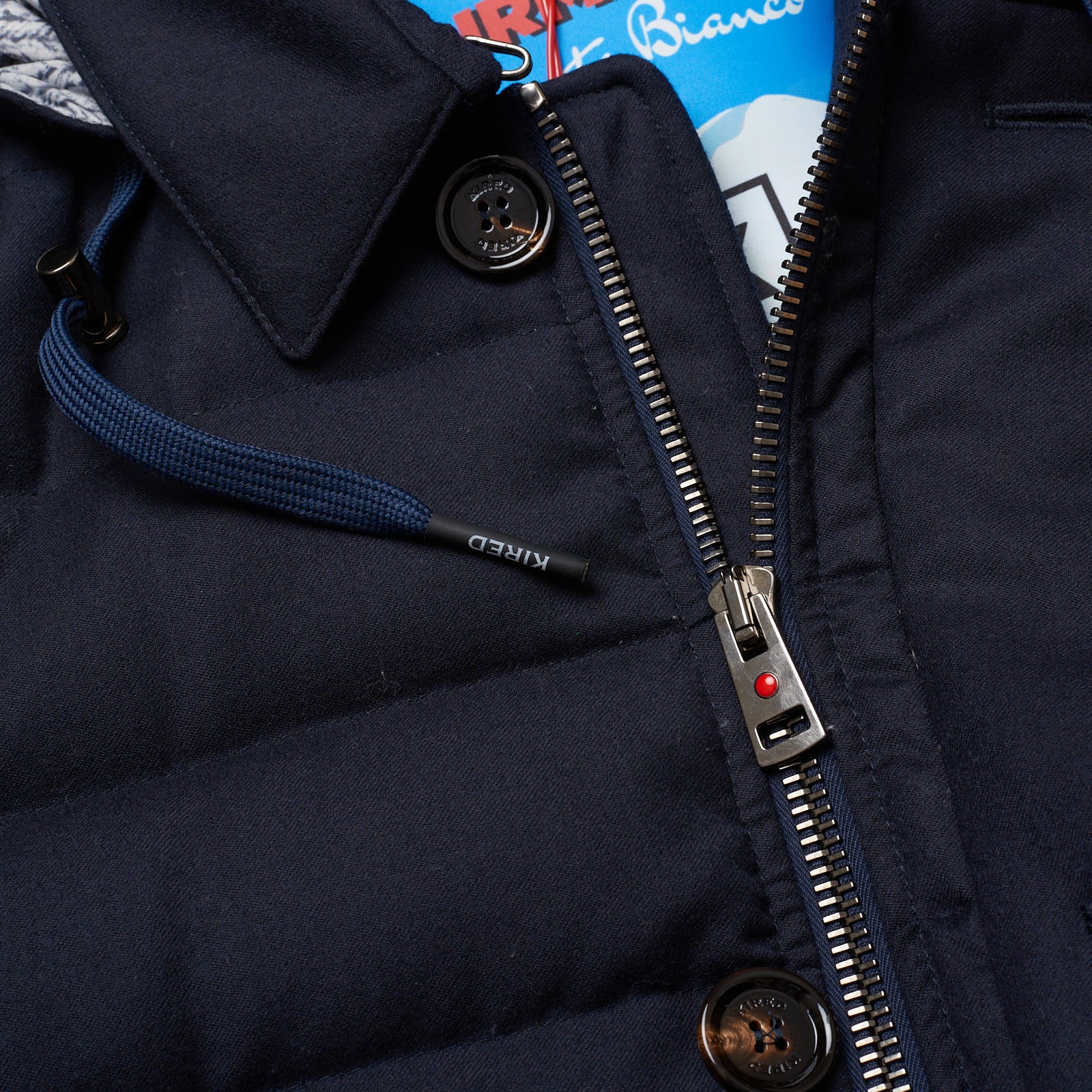 KITON KIRED "Fayal" Blue Wool-Cashmere Goose Down Parka Jacket 50 M KIRED
