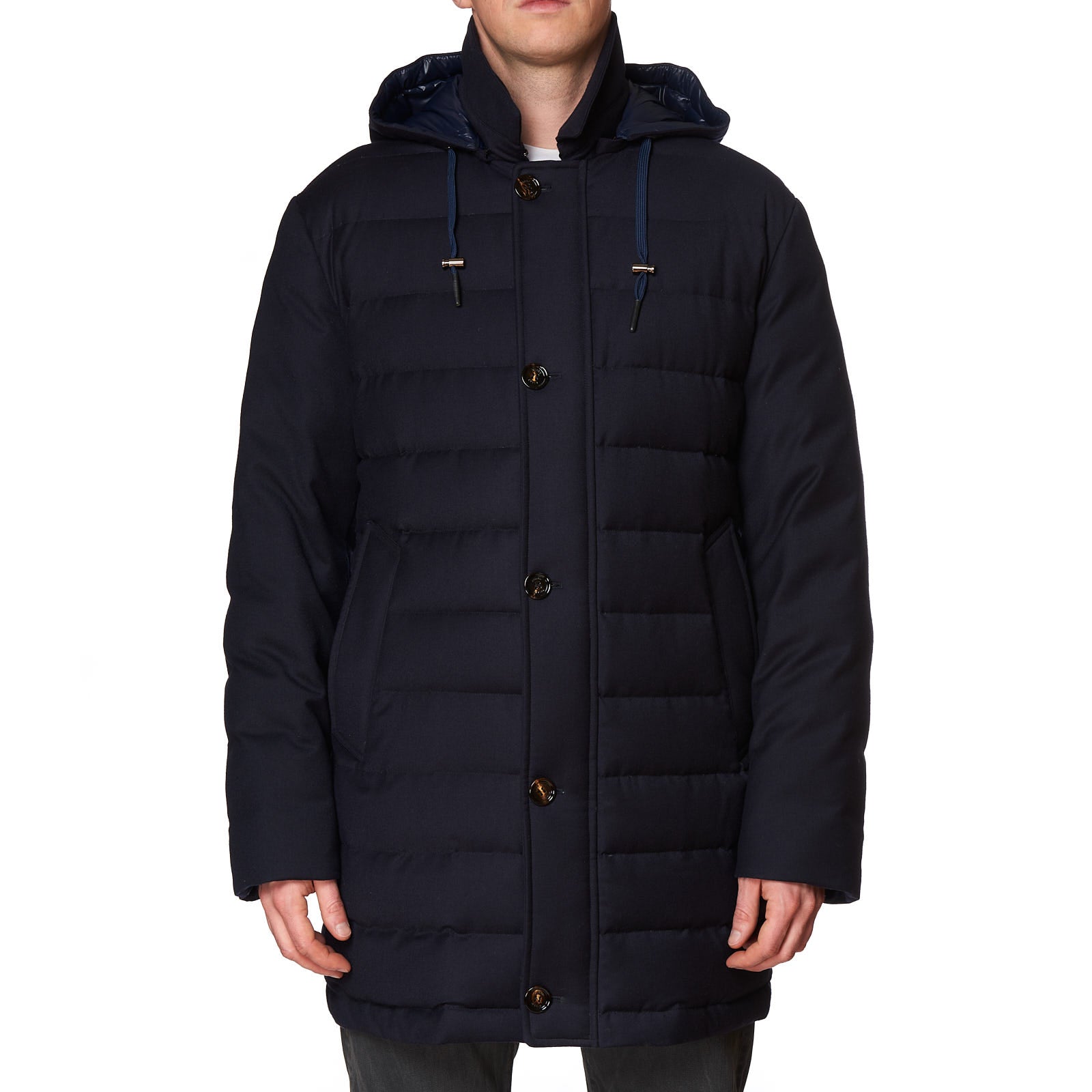 KITON KIRED "Fayal" Wool-Cashmere Goose Down Hooded Parka Jacket Coat 56 2XL KIRED