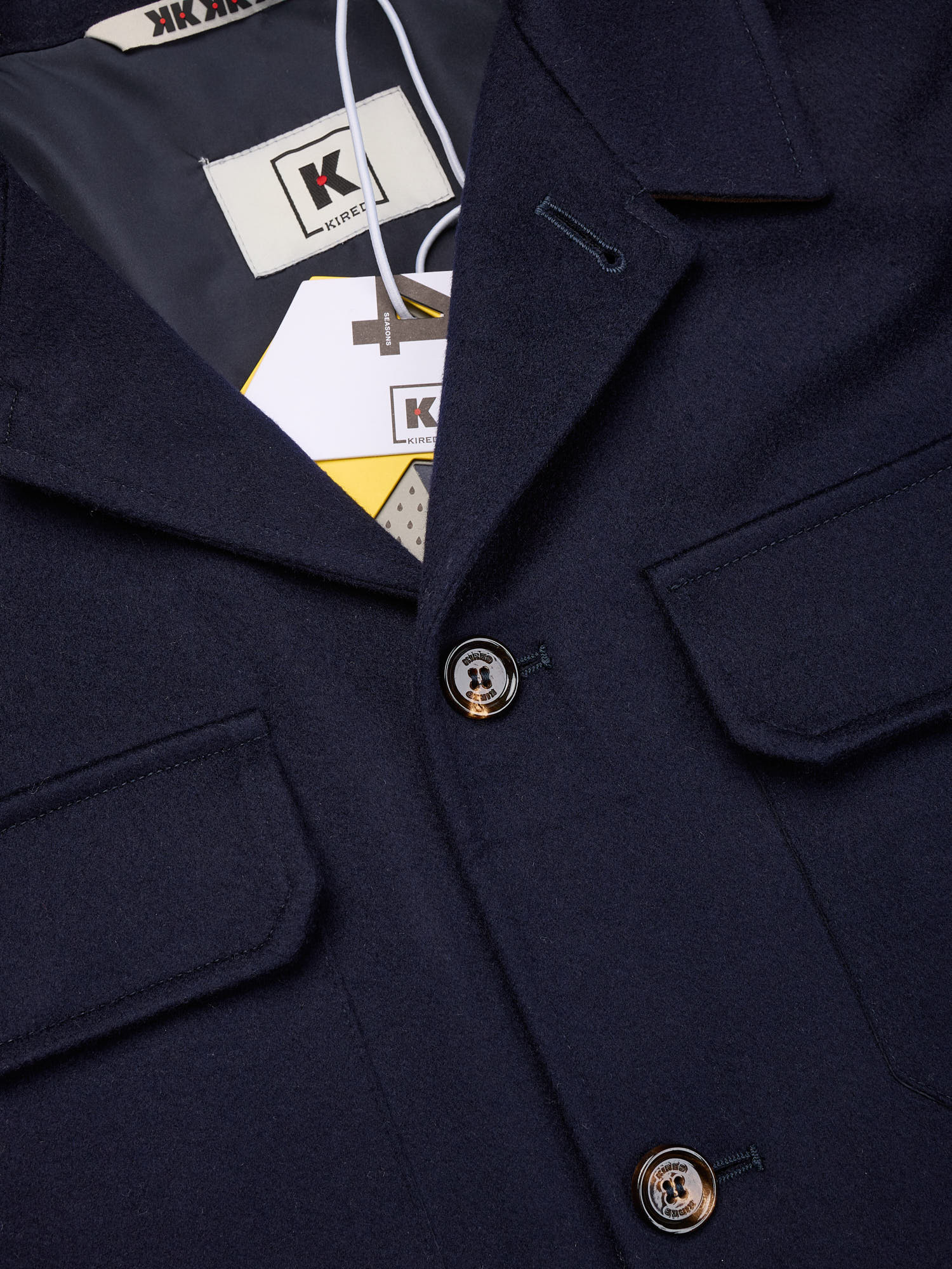KITON KIRED "Furat" Navy Virgin Wool Utility Jacket Climatek