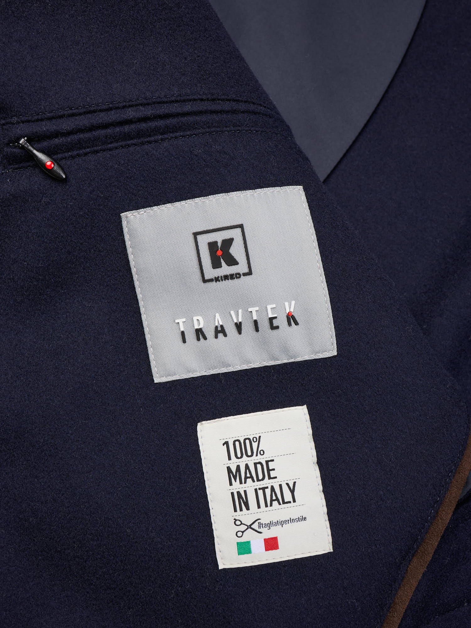 KITON KIRED "Furat" Navy Virgin Wool Utility Jacket Climatek