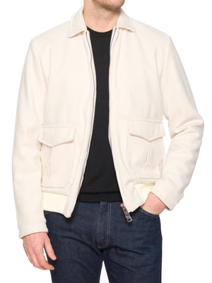 KITON KIRED "Furb" Cream Bomber Jacket EU 50 NEW US M