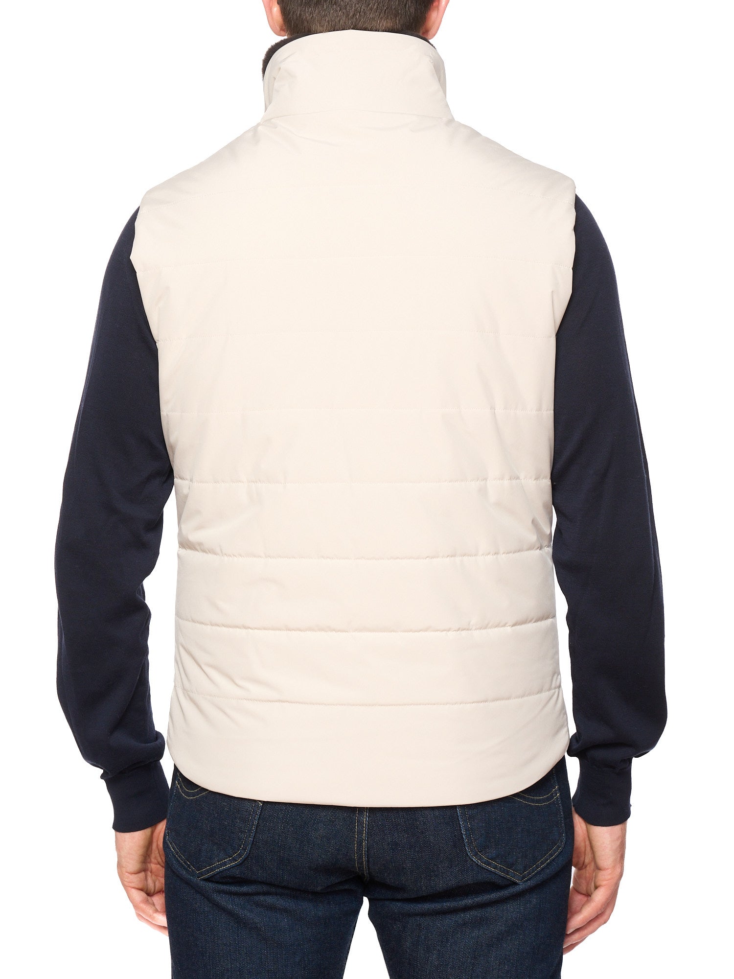 KITON KIRED "Gonga" Cream Vest with Fur Collar