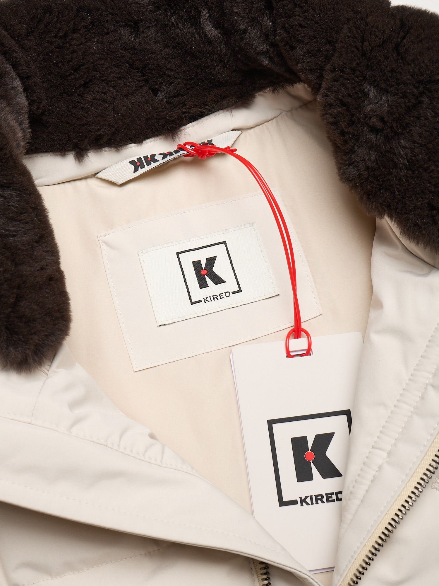 KITON KIRED "Gonga" Cream Vest with Fur Collar