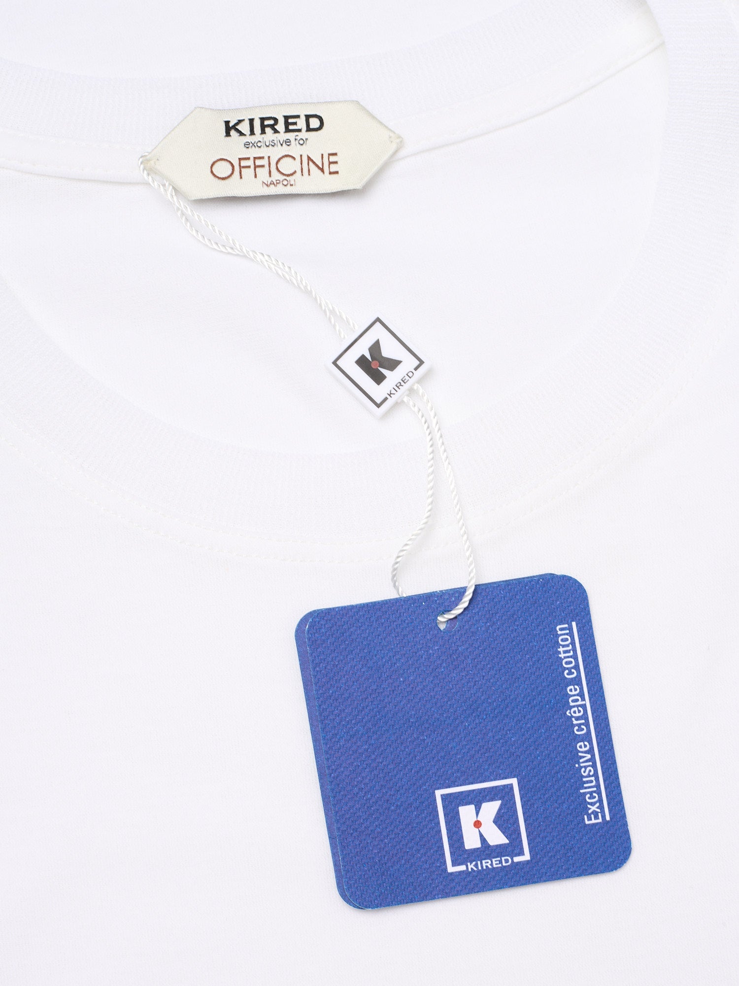 KITON KIRED "Kiss" White Exclusive Crepe Cotton Short Sleeve T-Shirt