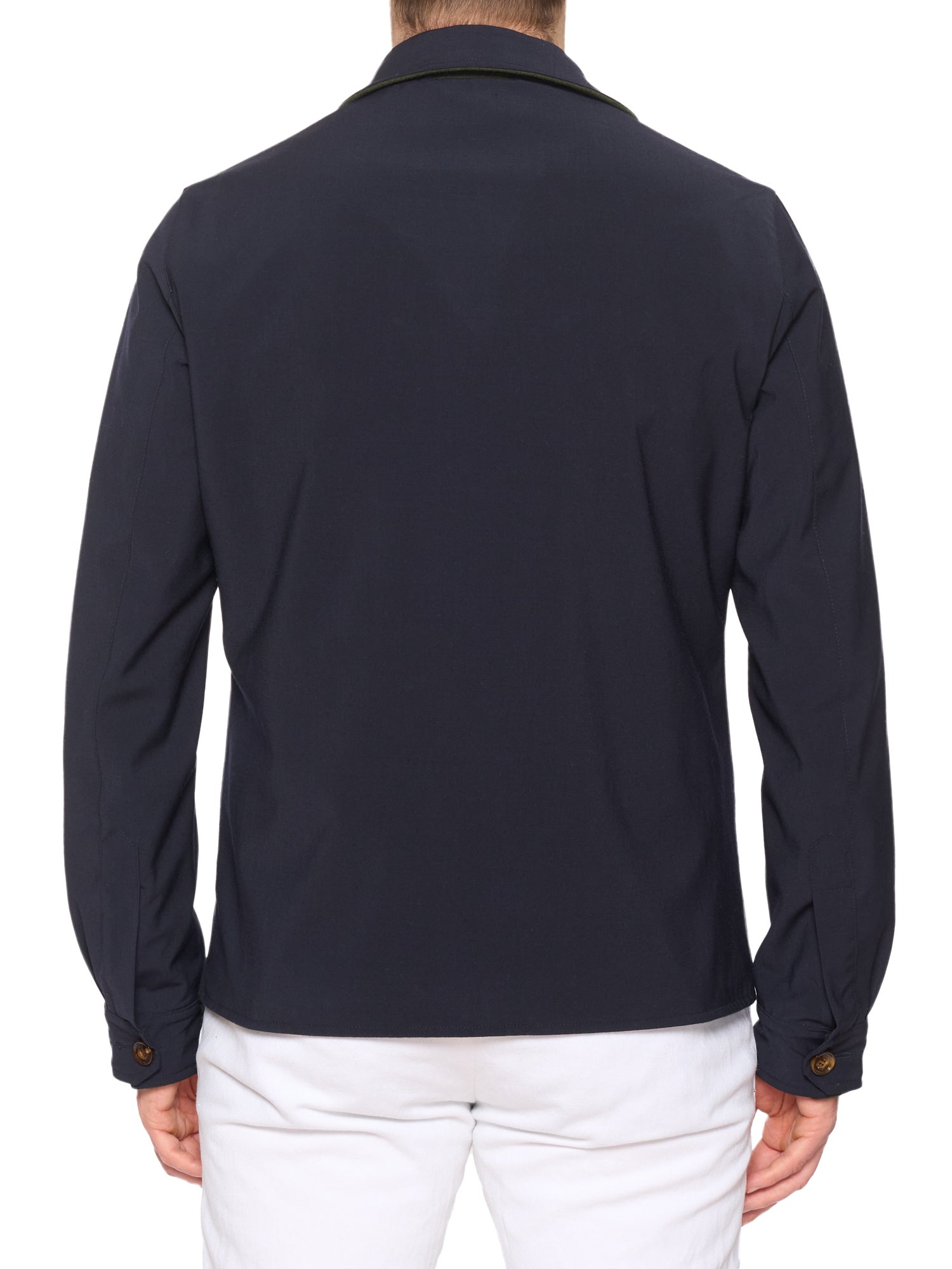 KITON KIRED "Nanda" Green-Navy Reversible Double Face Utility Jacket