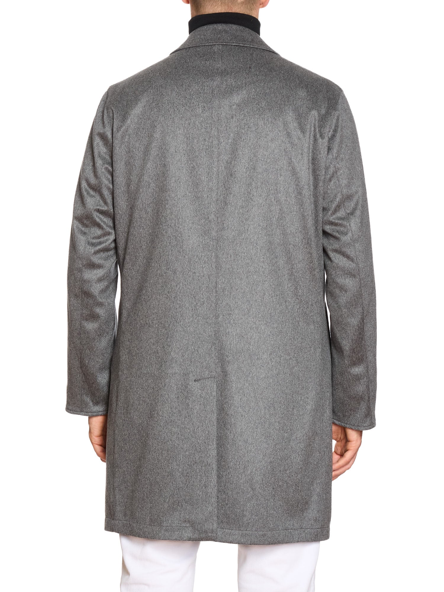 KITON KIRED "Peak" Gray Double Sided Reversible Carlo Barbera Cashmere Coat