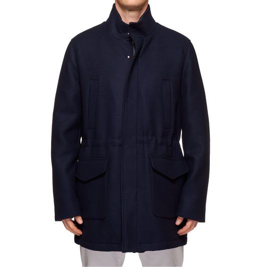 KITON KIRED "Pizzo" Navy Blue Wool-Cashmere Padded Parka Jacket Coat NEW