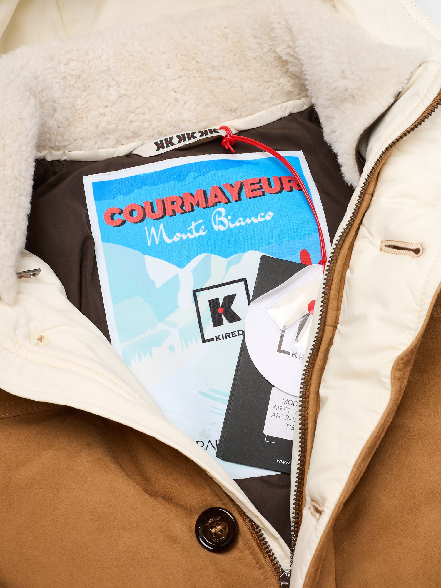 KITON KIRED "Po" Camel Color Down Padded Shearling Collar Parka EU 48 US S 2025