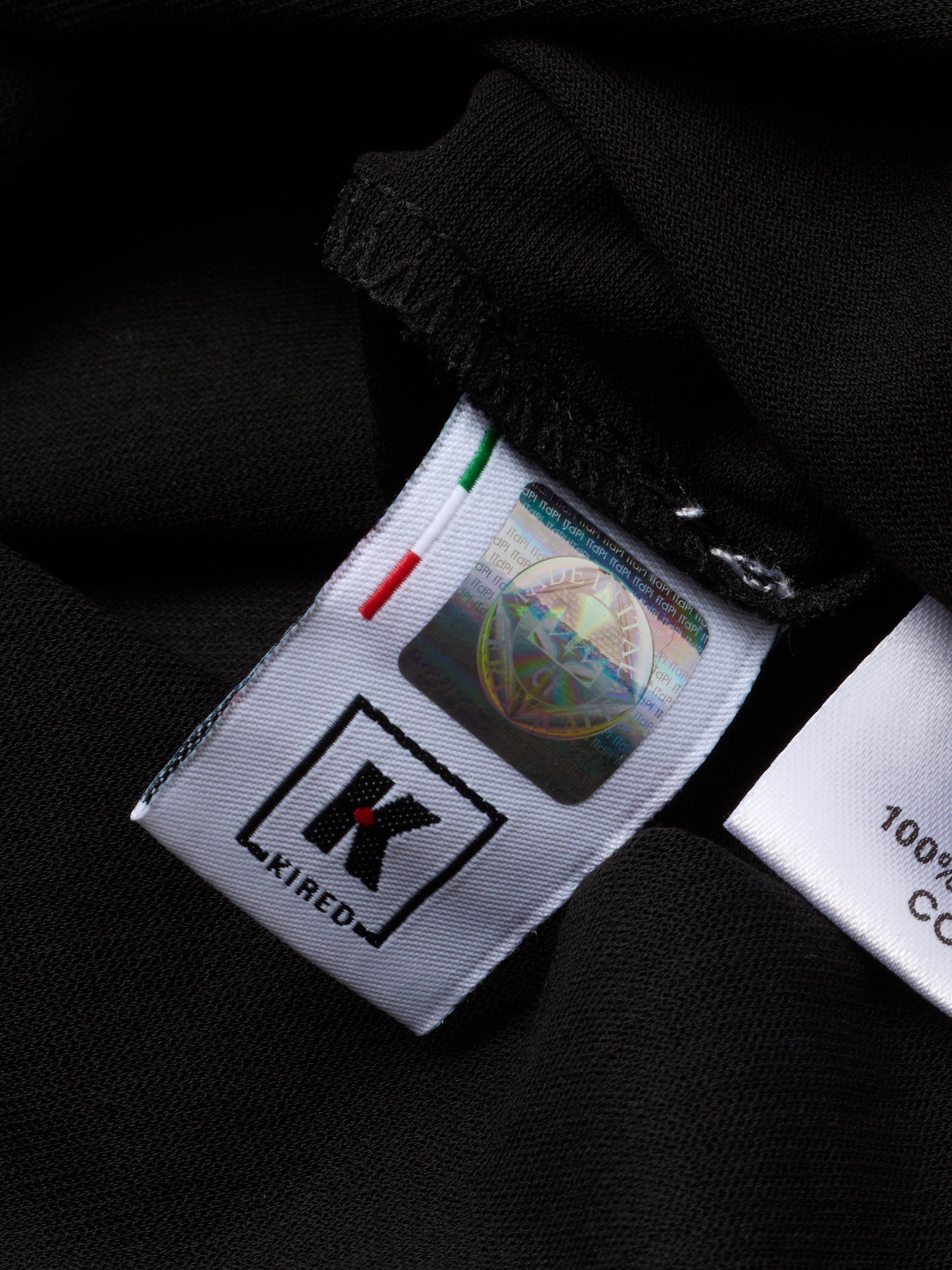 KITON KIRED "Positano" Black Exclusive Crepe Cotton Short Sleeve Polo