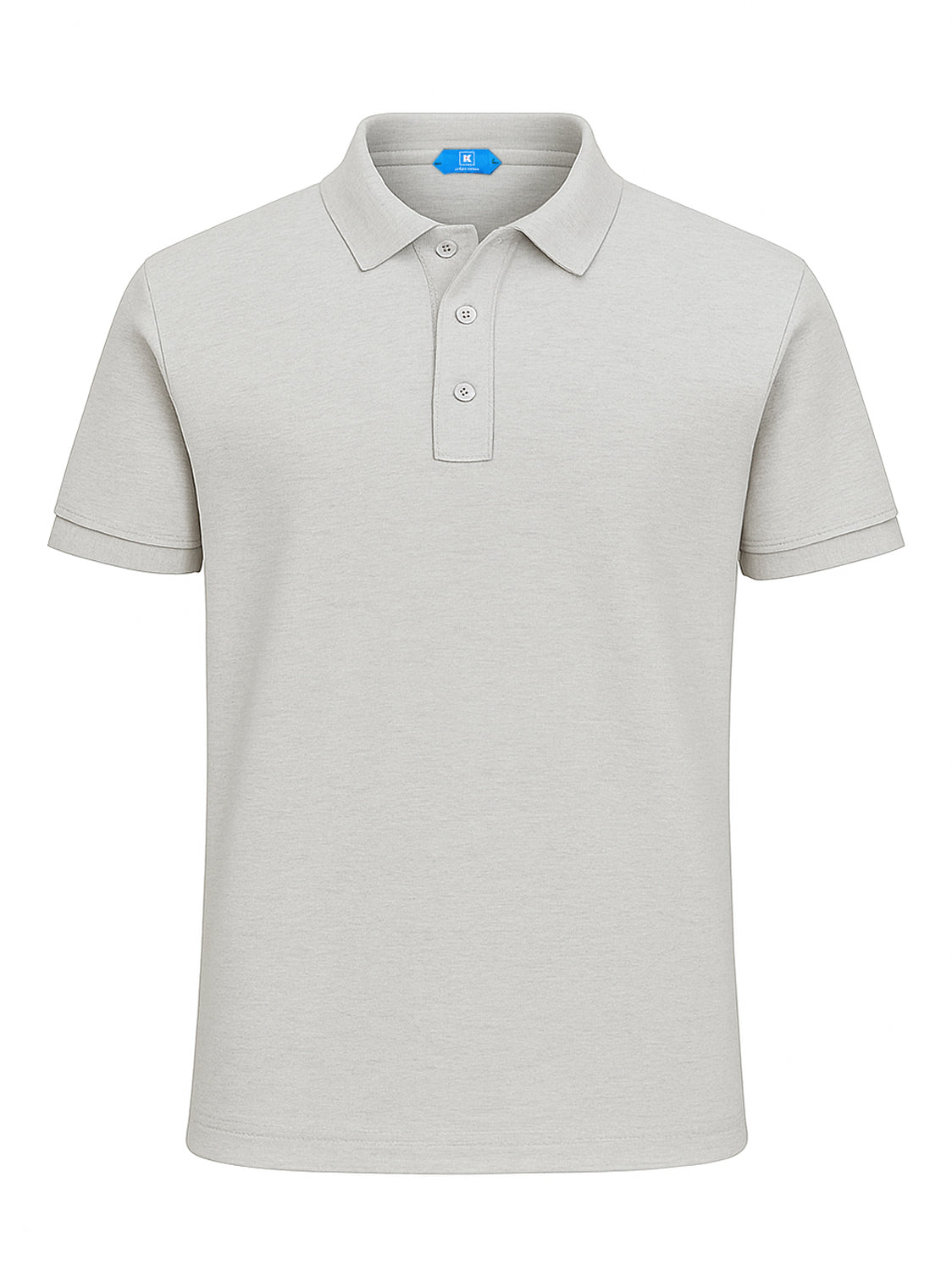 KITON KIRED "Positano" Light Gray Exclusive Crepe Cotton Short Sleeve Polo